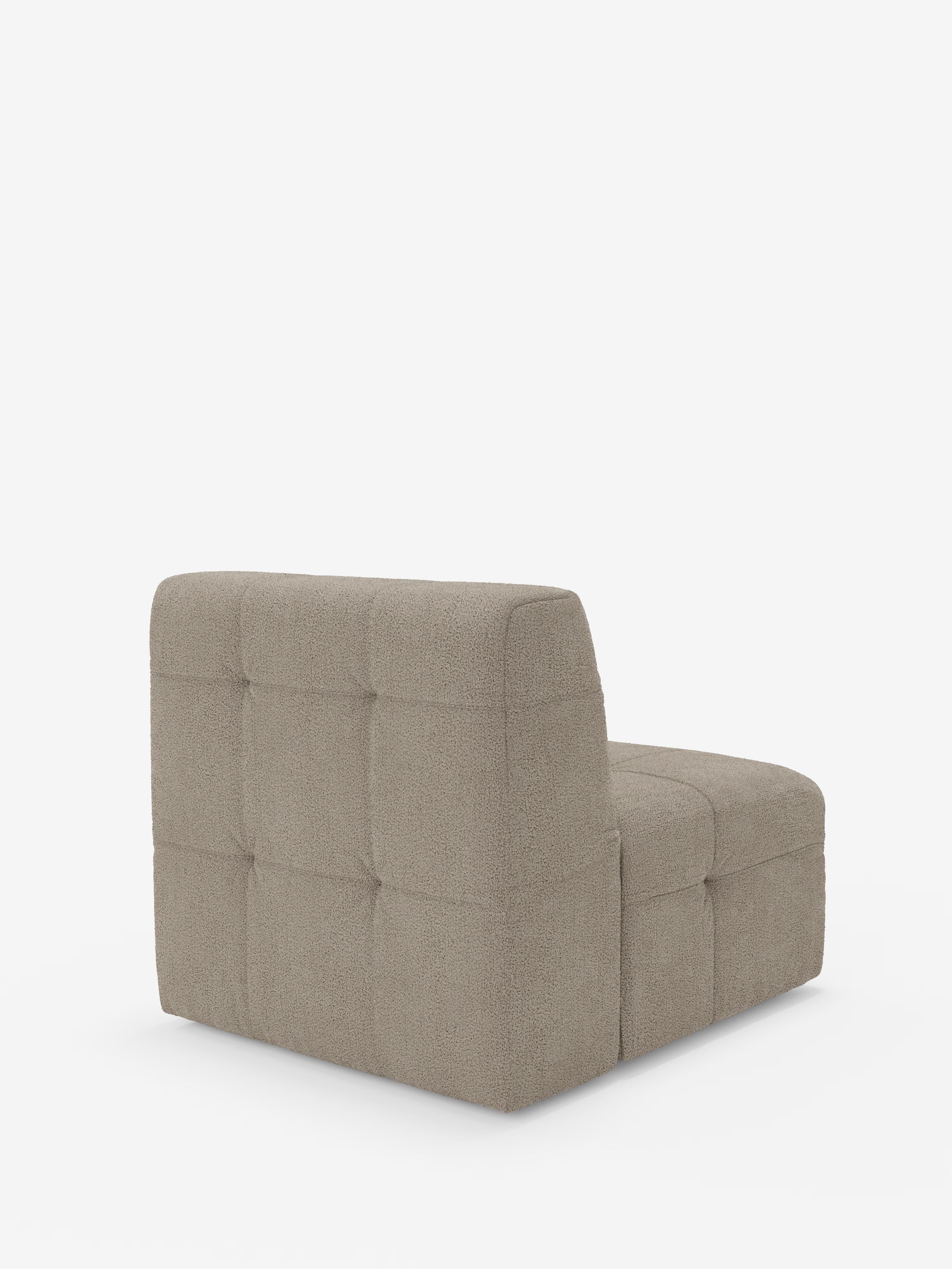 Mosaic module fauteuil 77 cm en bouclé - finition capitonnée et design en tissu détachable T21