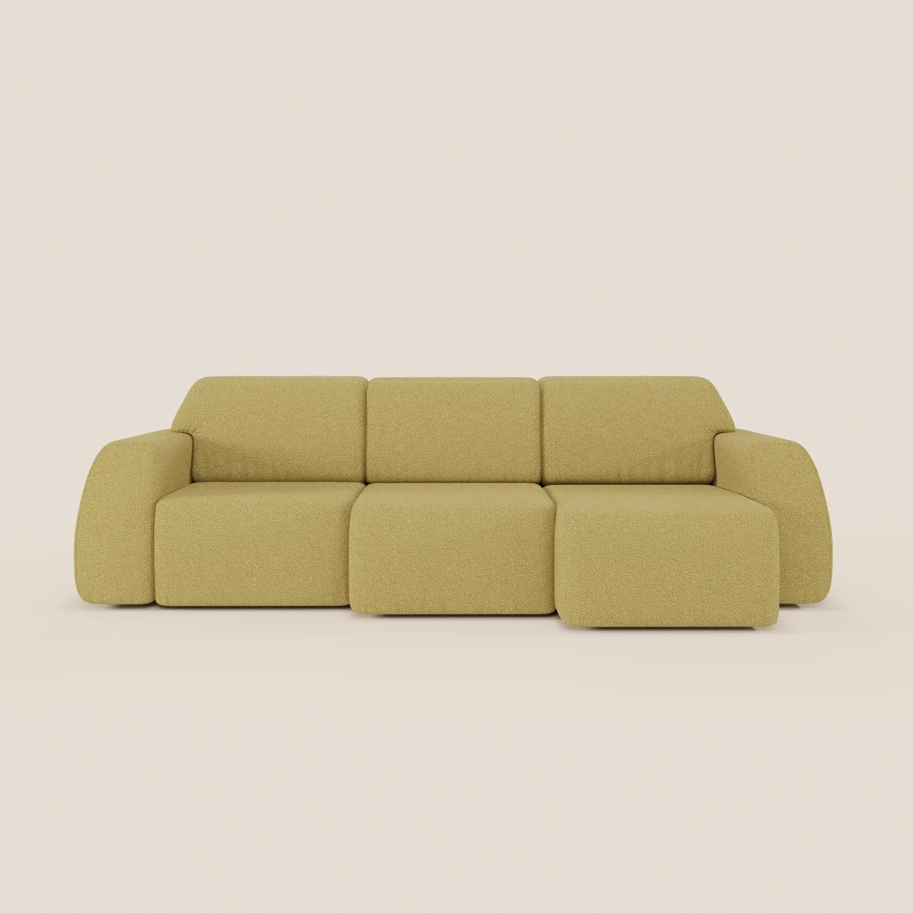 Orbit divano con 3 sedute scorrevoli e allungabili in tessuto effetto cotone smacchiabile T33 - divani.store