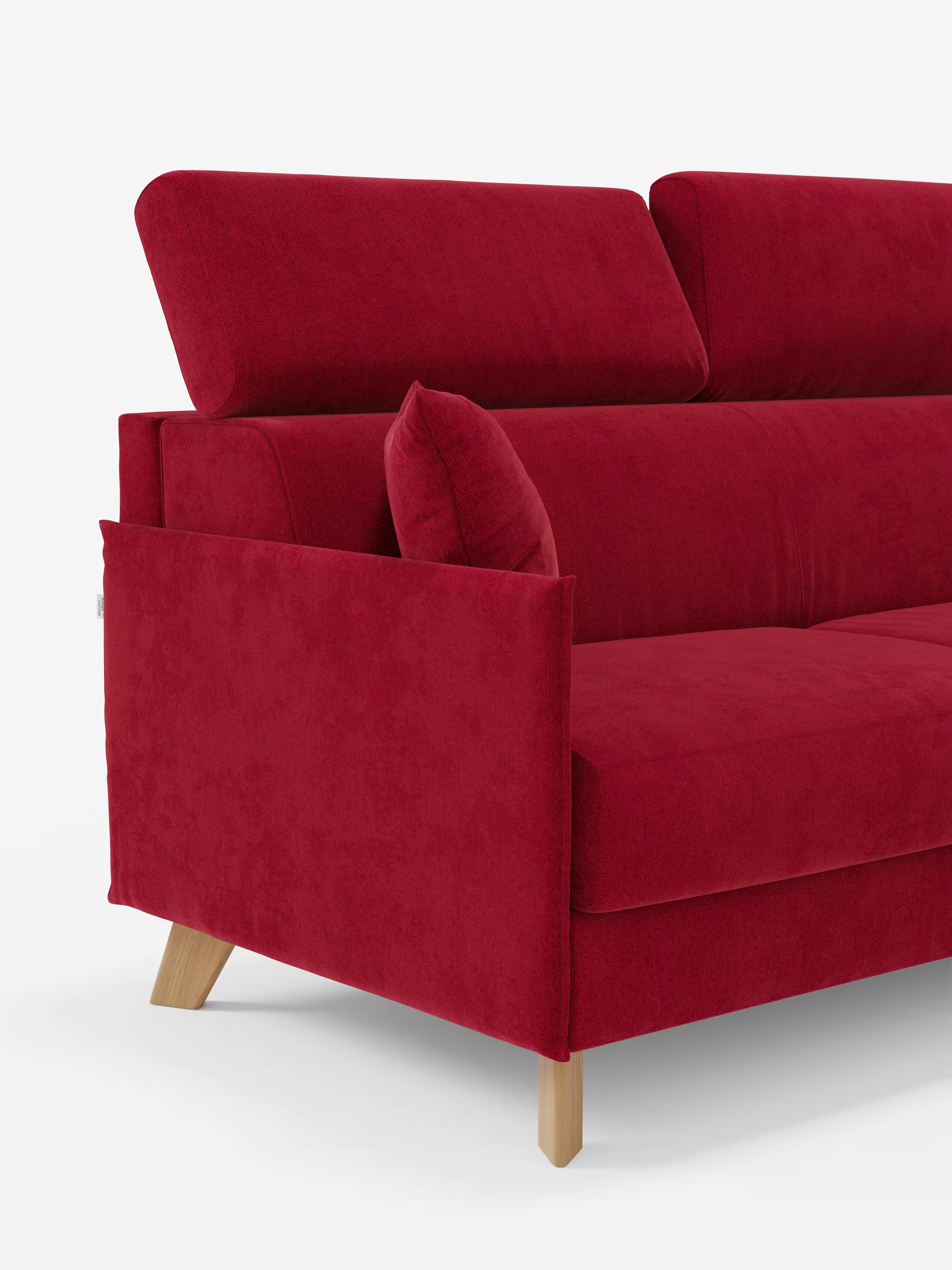 Sole Canapé d'angle convertible avec chaise longue avec coffre et têtières inclinables - tissu détachable T23