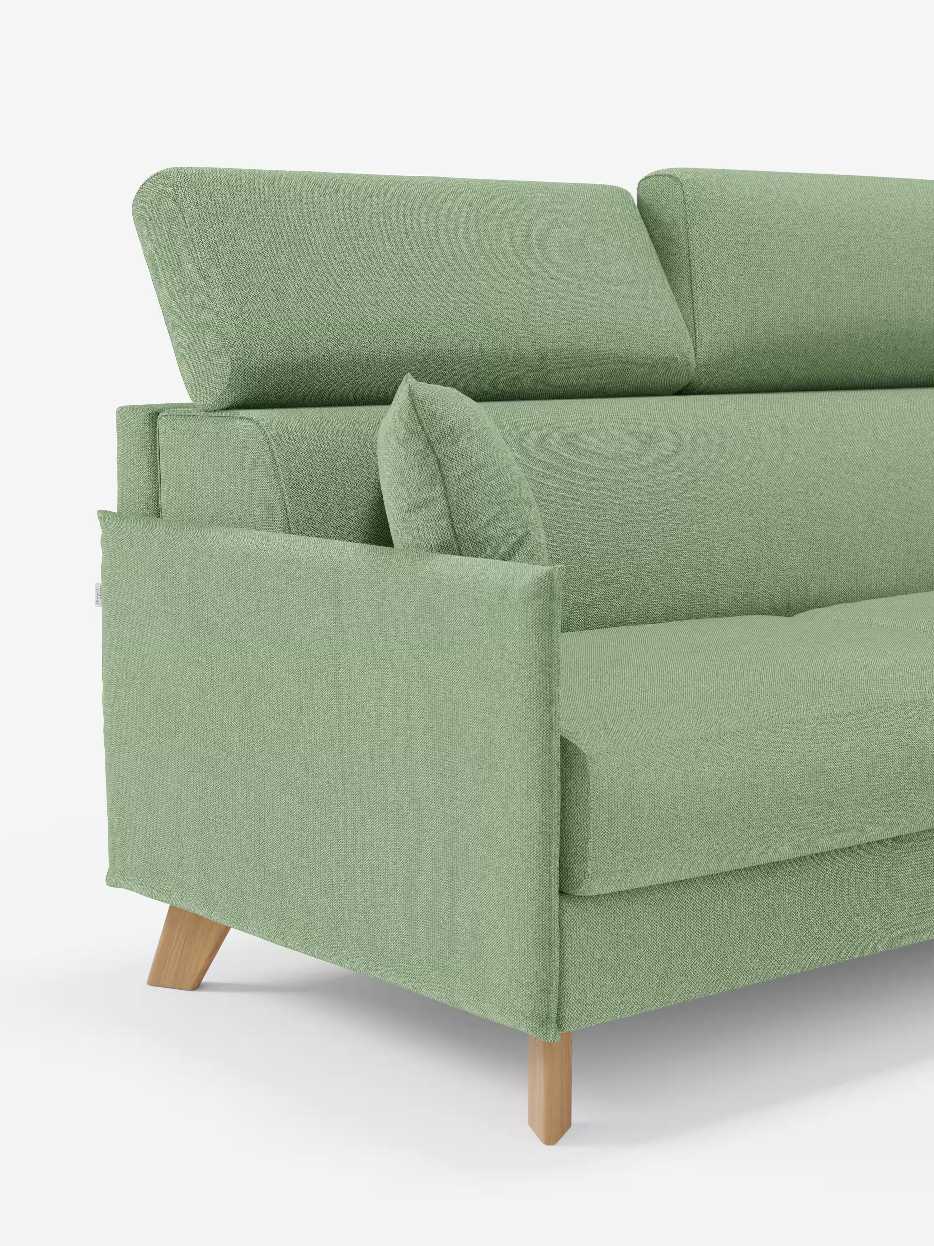Sole Canapé d'angle convertible avec chaise longue avec coffre et têtières inclinables - tissu détachable T23