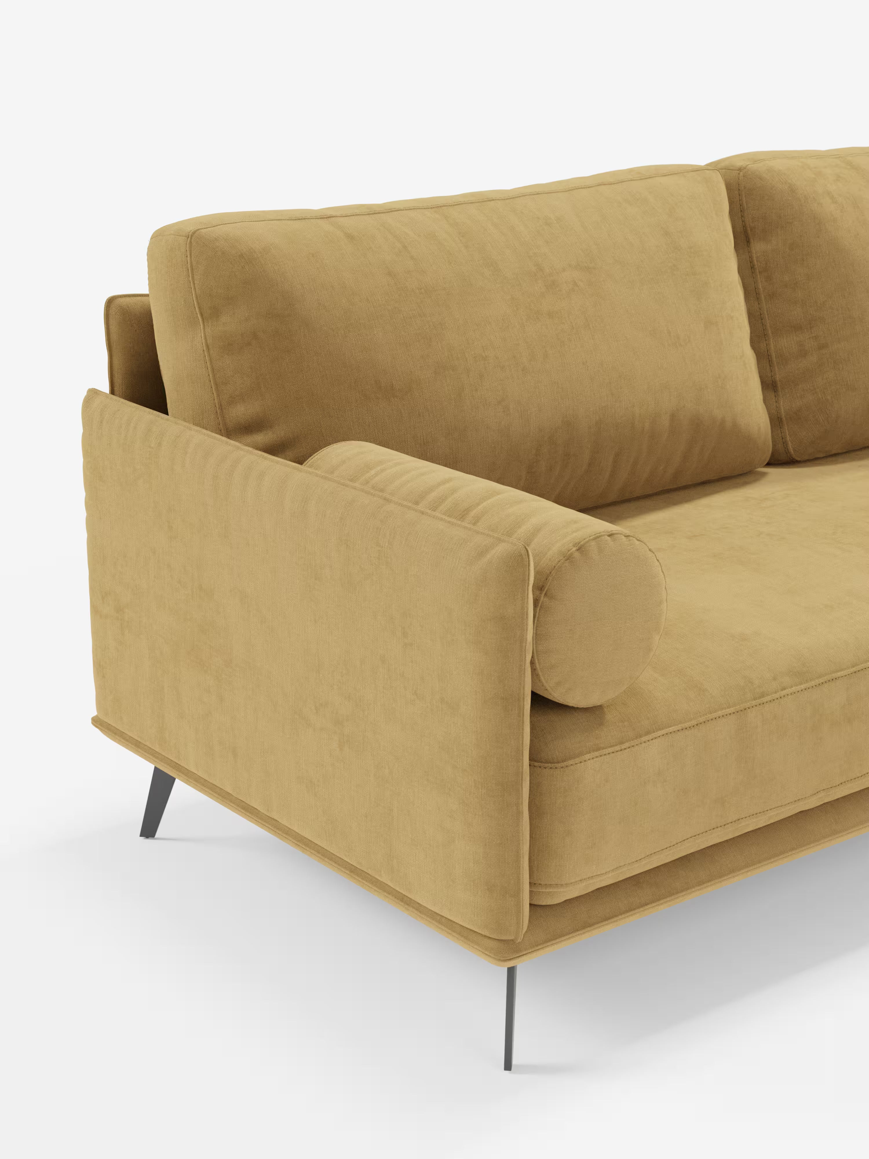 Basalto Canapé linéaire 2 3 et 4 places avec assise unique et base en métal en tissu anti-taches T31