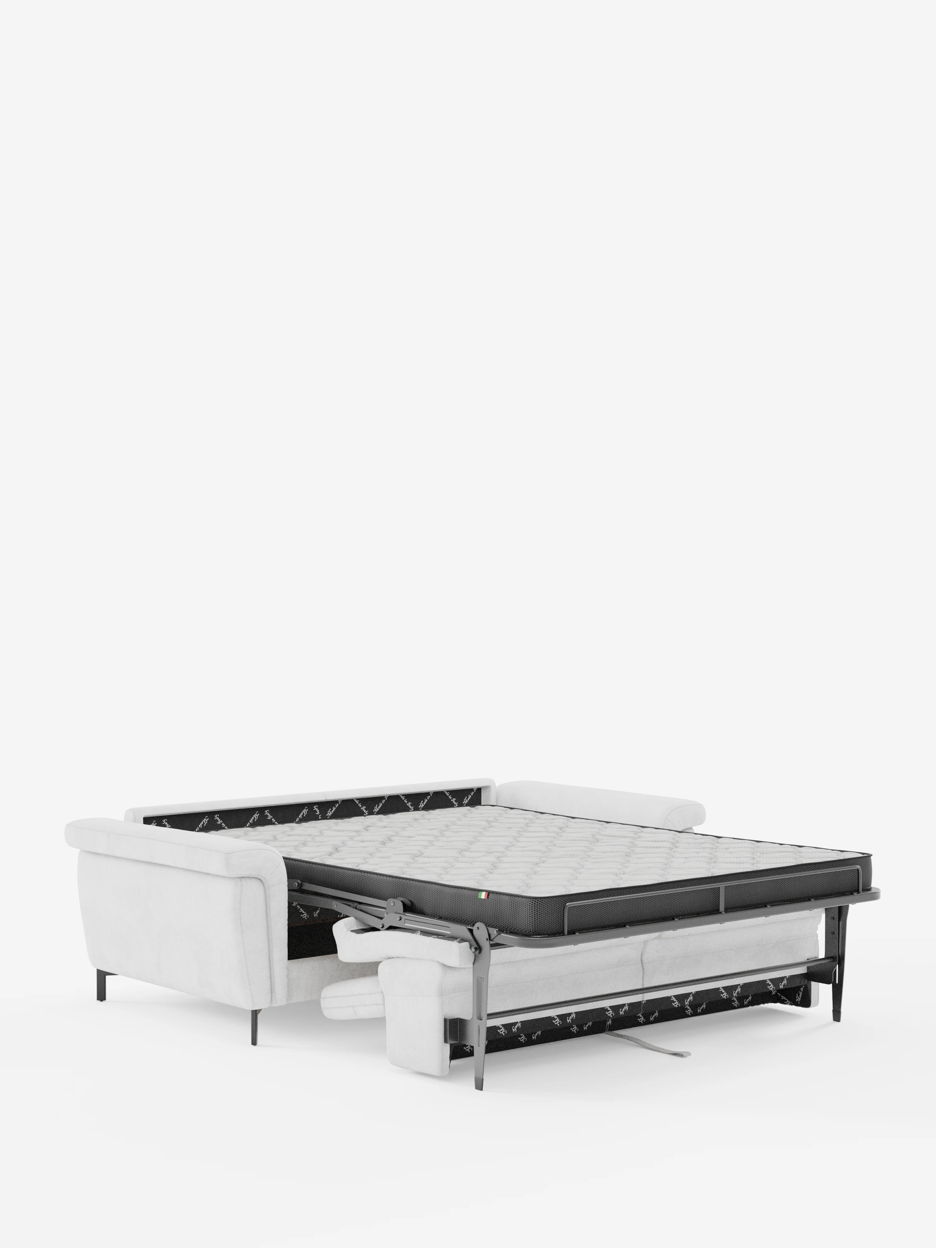 Capri canapé convertible design avec pieds hauts - têtières réglables en tissu raffiné effet velours détachable T30