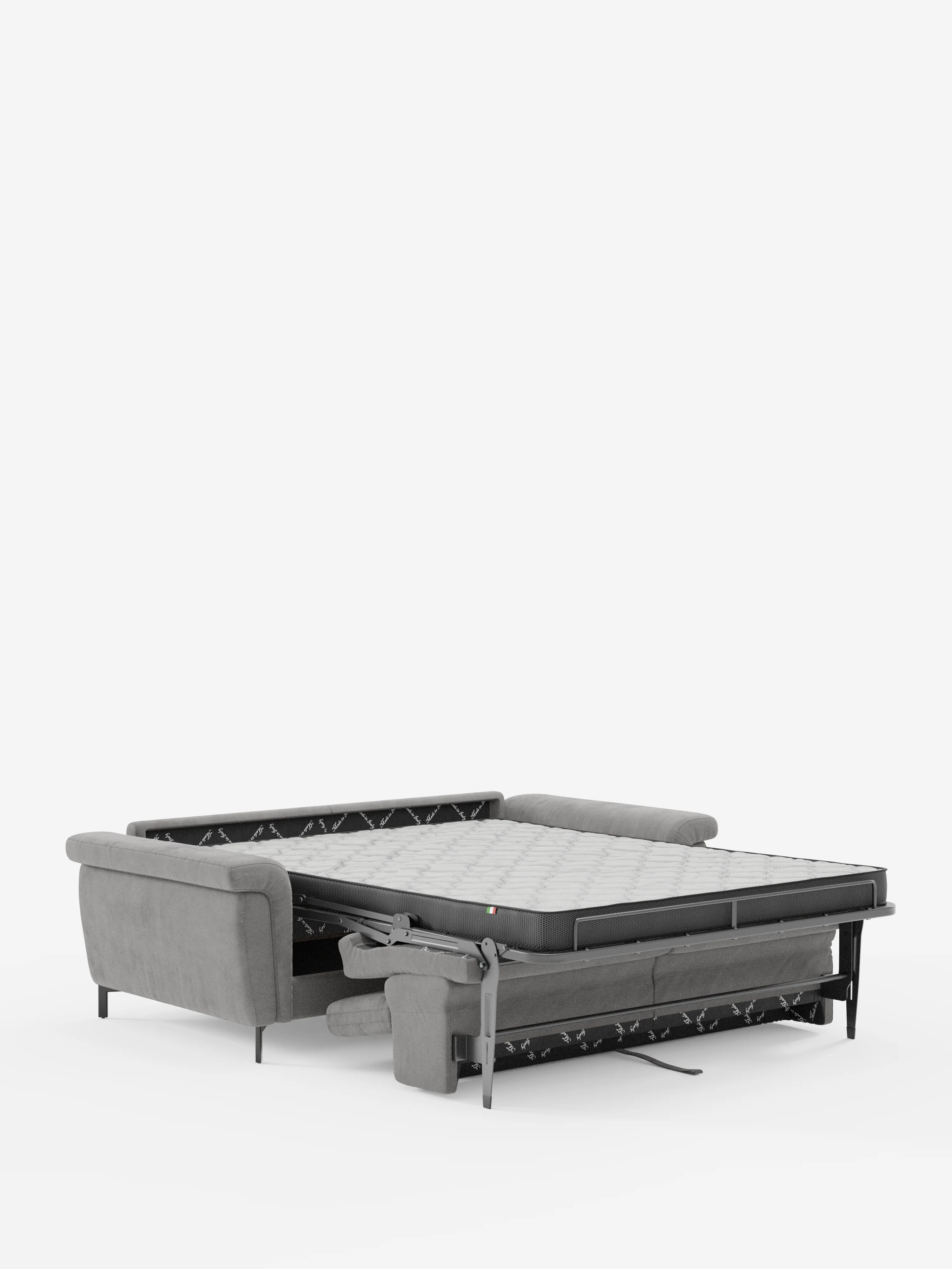 Capri canapé convertible design avec pieds hauts - têtières réglables en tissu raffiné effet velours détachable T30