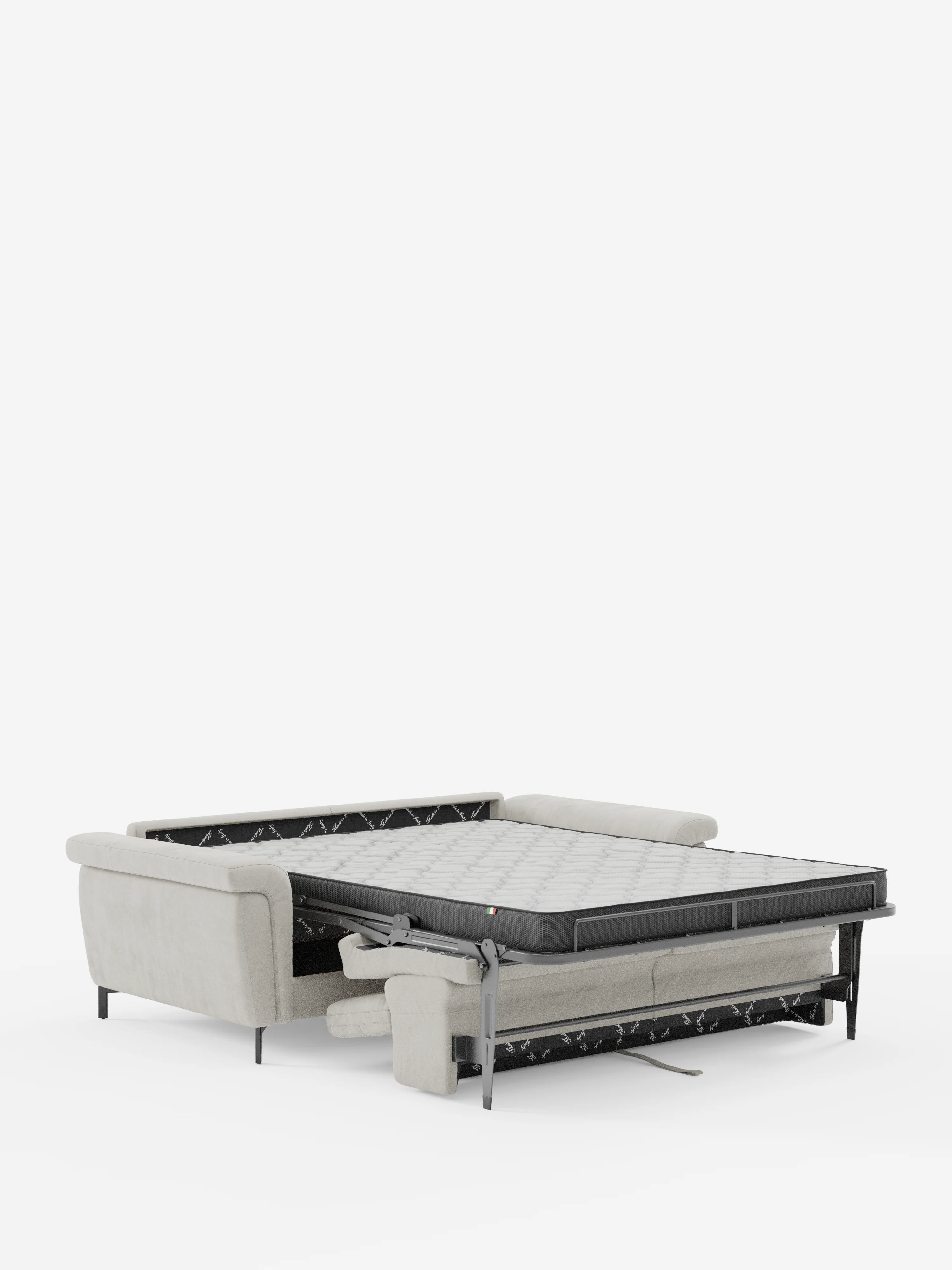 Capri canapé convertible design avec pieds hauts - têtières réglables en tissu raffiné effet velours détachable T30