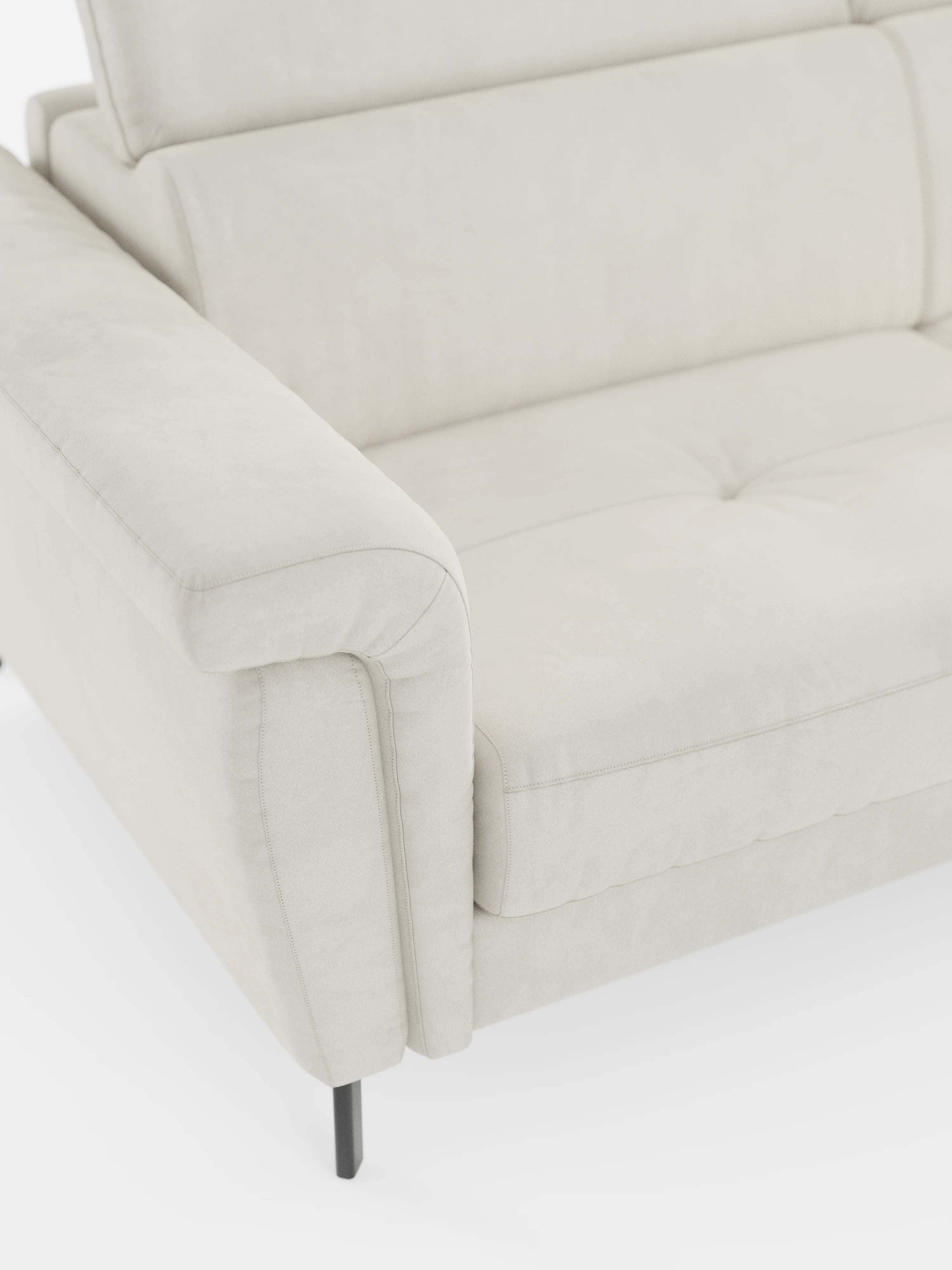 Capri canapé convertible avec méridienne coffre et têtières réglables - Tissu Effet Velours Détachable T30