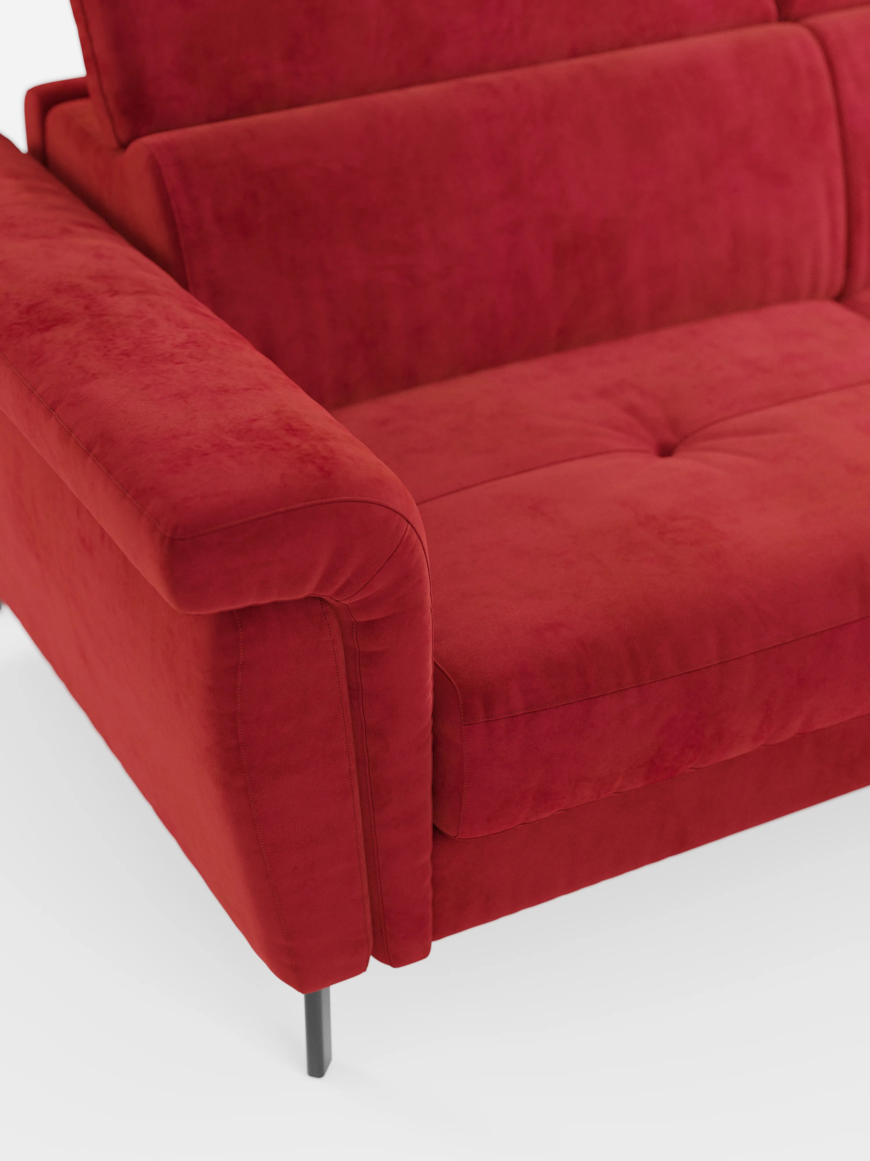 Capri canapé convertible avec méridienne coffre et têtières réglables - Tissu Effet Velours Détachable T30