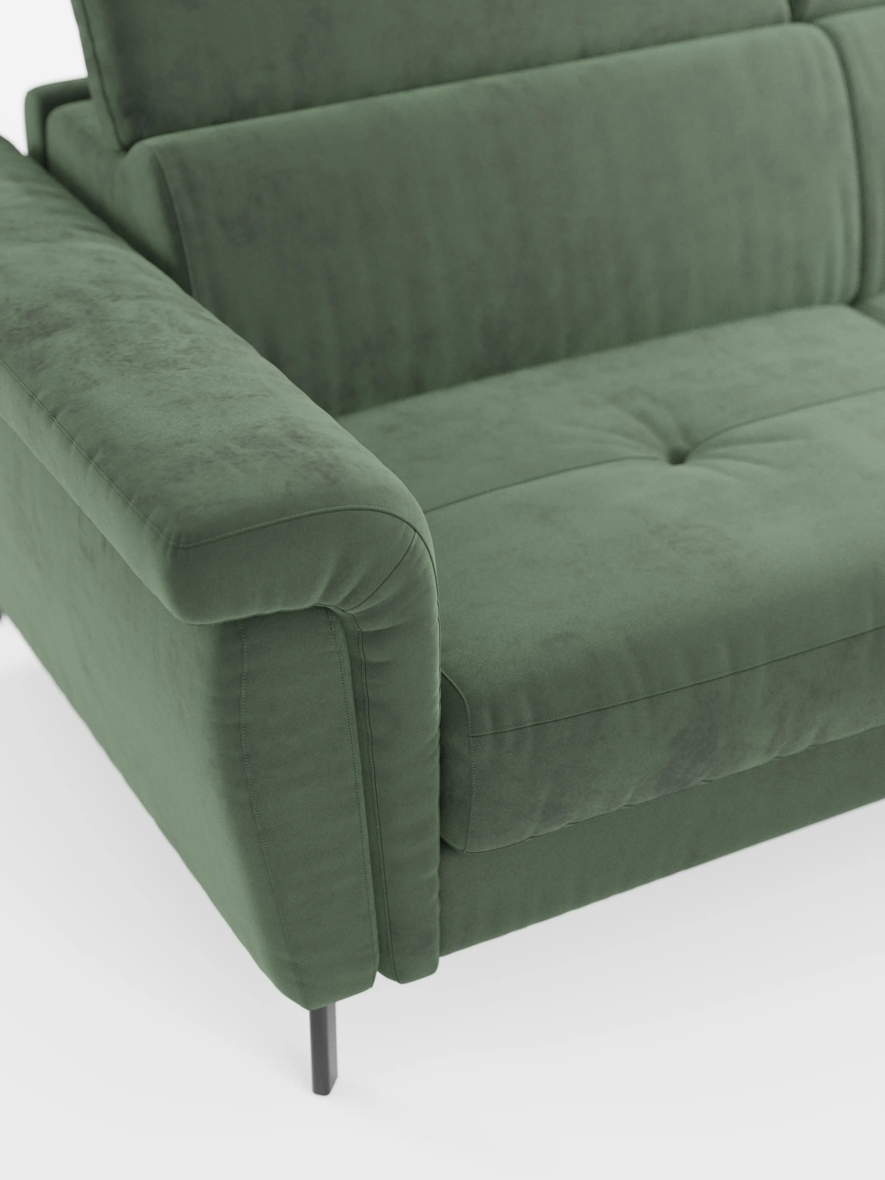 Capri canapé convertible avec méridienne coffre et têtières réglables - Tissu Effet Velours Détachable T30