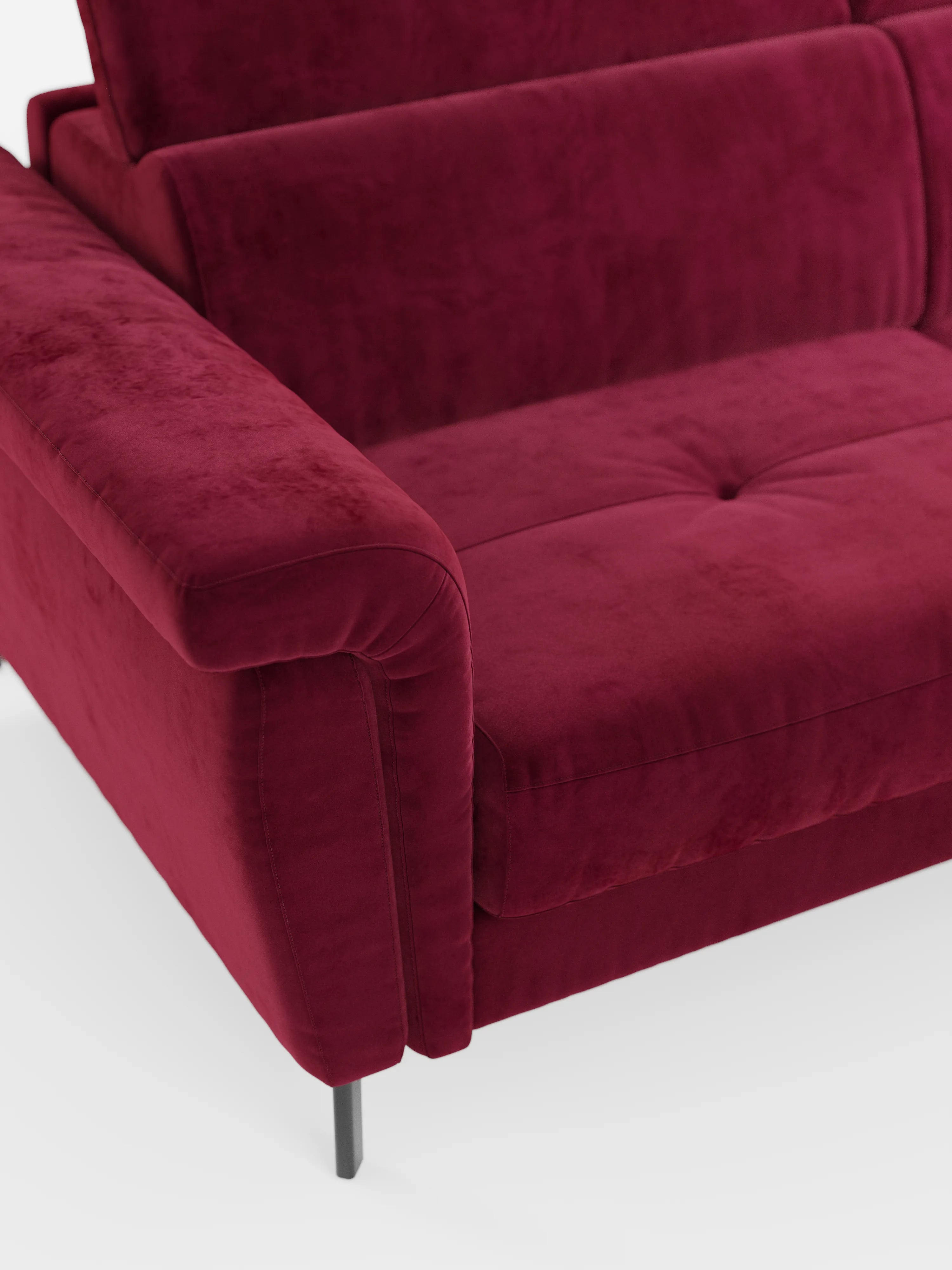 Capri canapé convertible avec méridienne coffre et têtières réglables - Tissu Effet Velours Détachable T30