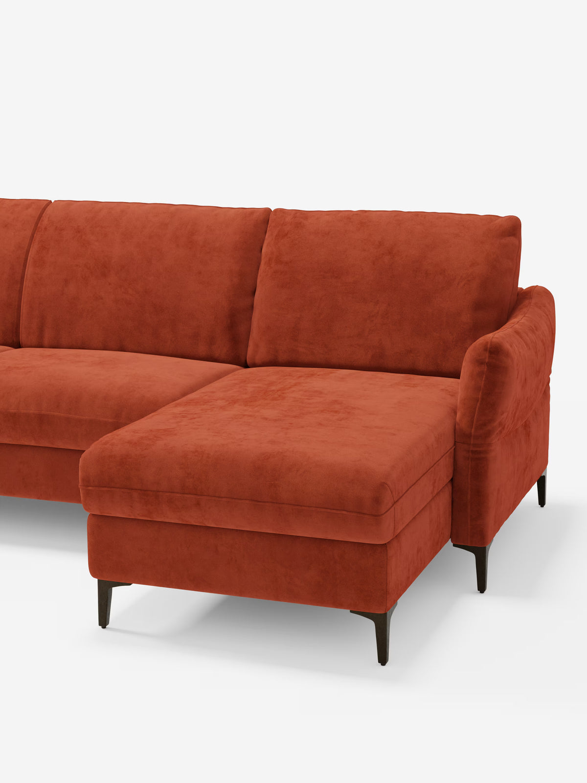 Dalia canapé-lit avec méridienne coffre de rangement et matelas de 18 cm de hauteur - pieds hauts et tissu anti-taches T30