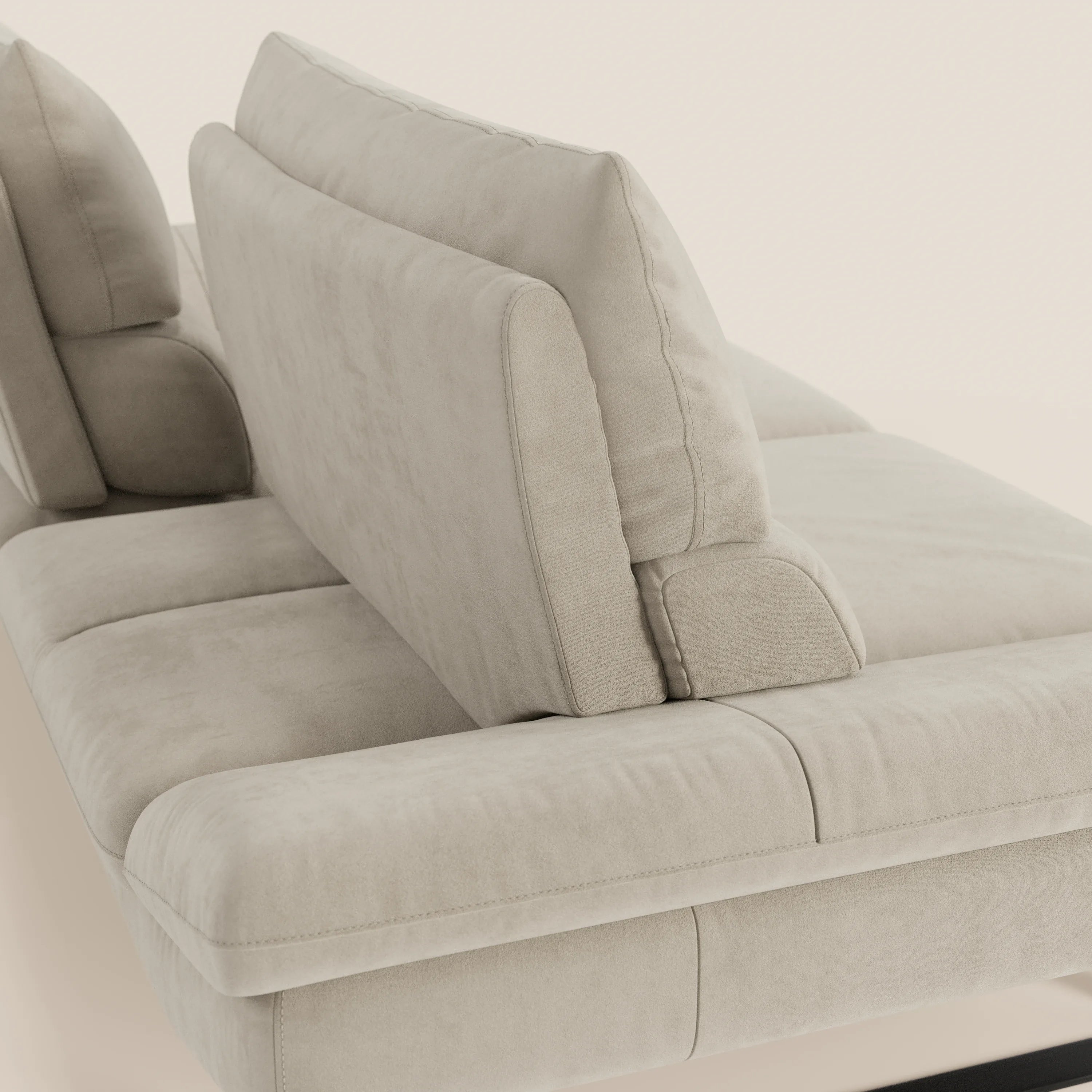 Eclipse Divano dal design moderno 2 e 3 posti con schienali traslanti - piedini alti in elegante microfibra smacchiabile T11 - divani.store