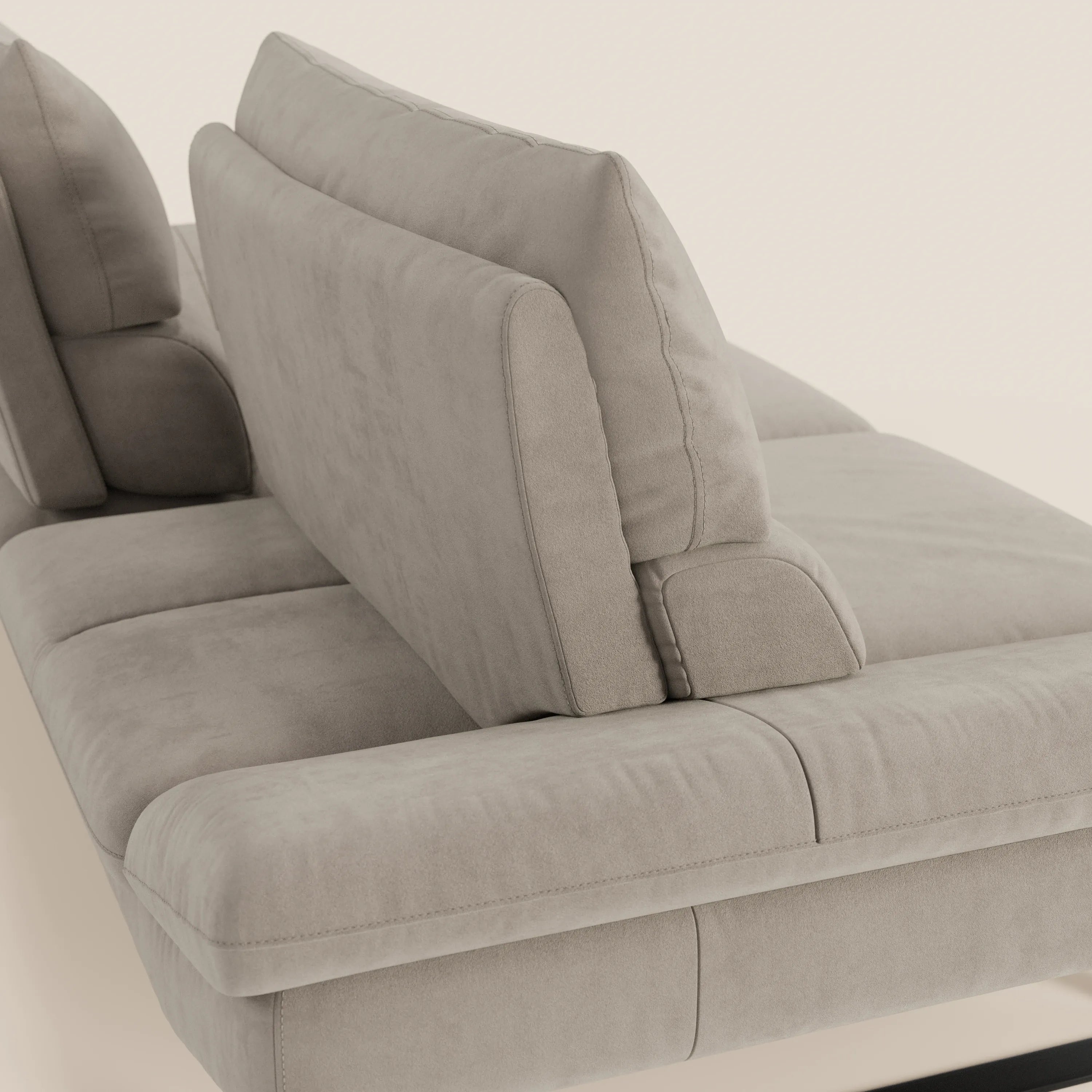 Eclipse Divano dal design moderno 2 e 3 posti con schienali traslanti - piedini alti in elegante microfibra smacchiabile T11 - divani.store