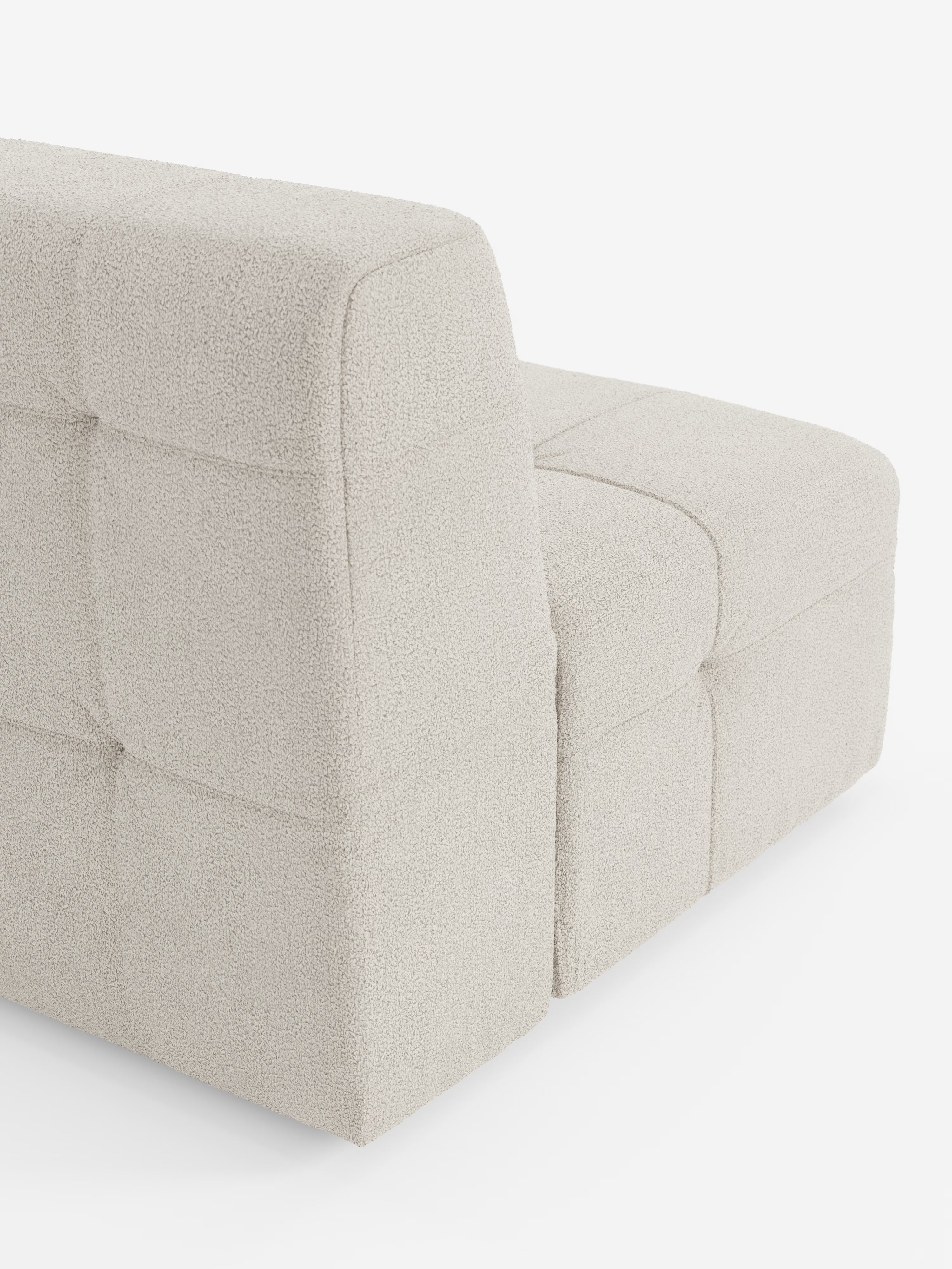 Mosaic module fauteuil 77 cm en bouclé - finition capitonnée et design en tissu détachable T21