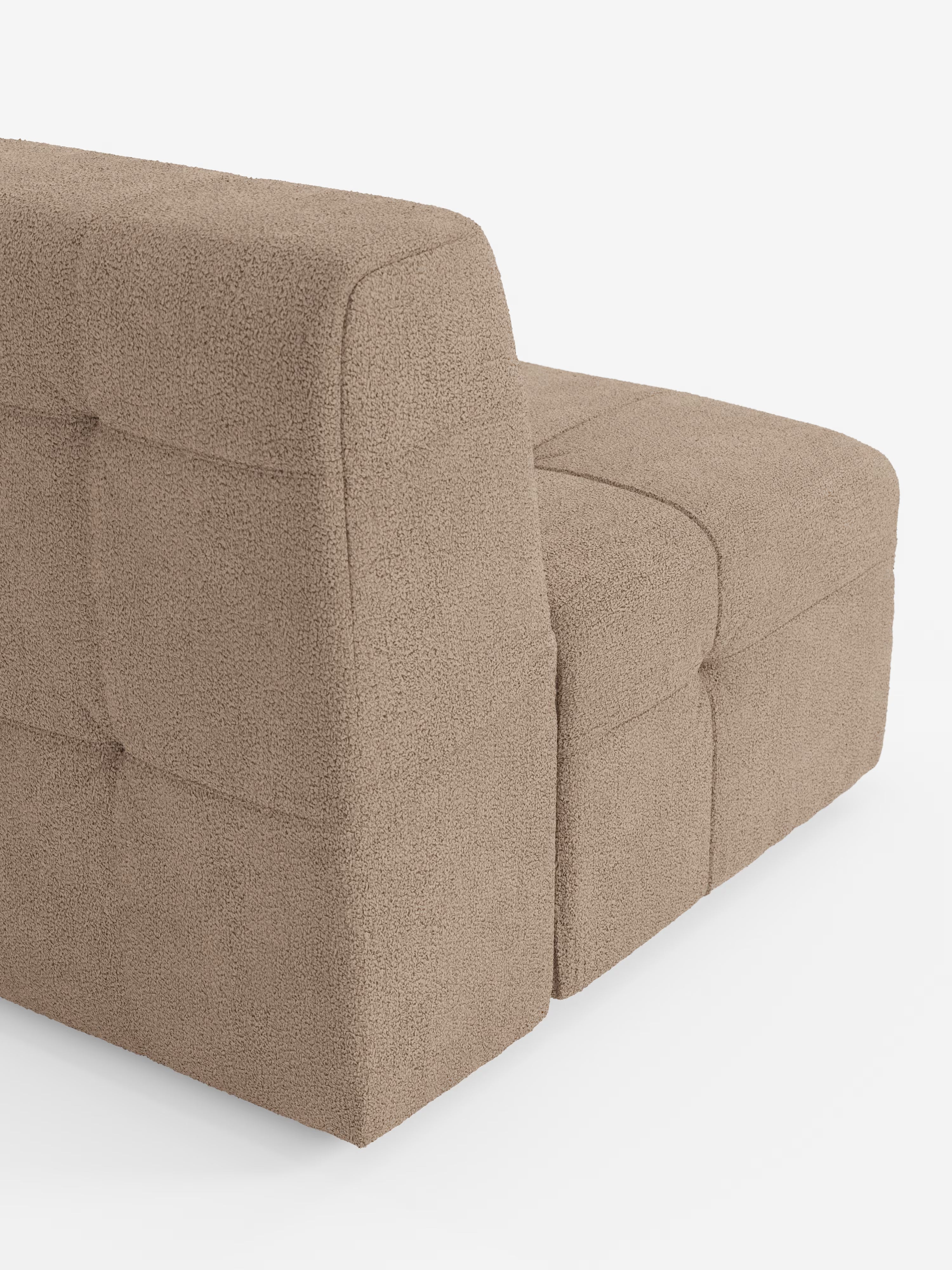 Mosaic module fauteuil 77 cm en bouclé - finition capitonnée et design en tissu détachable T21