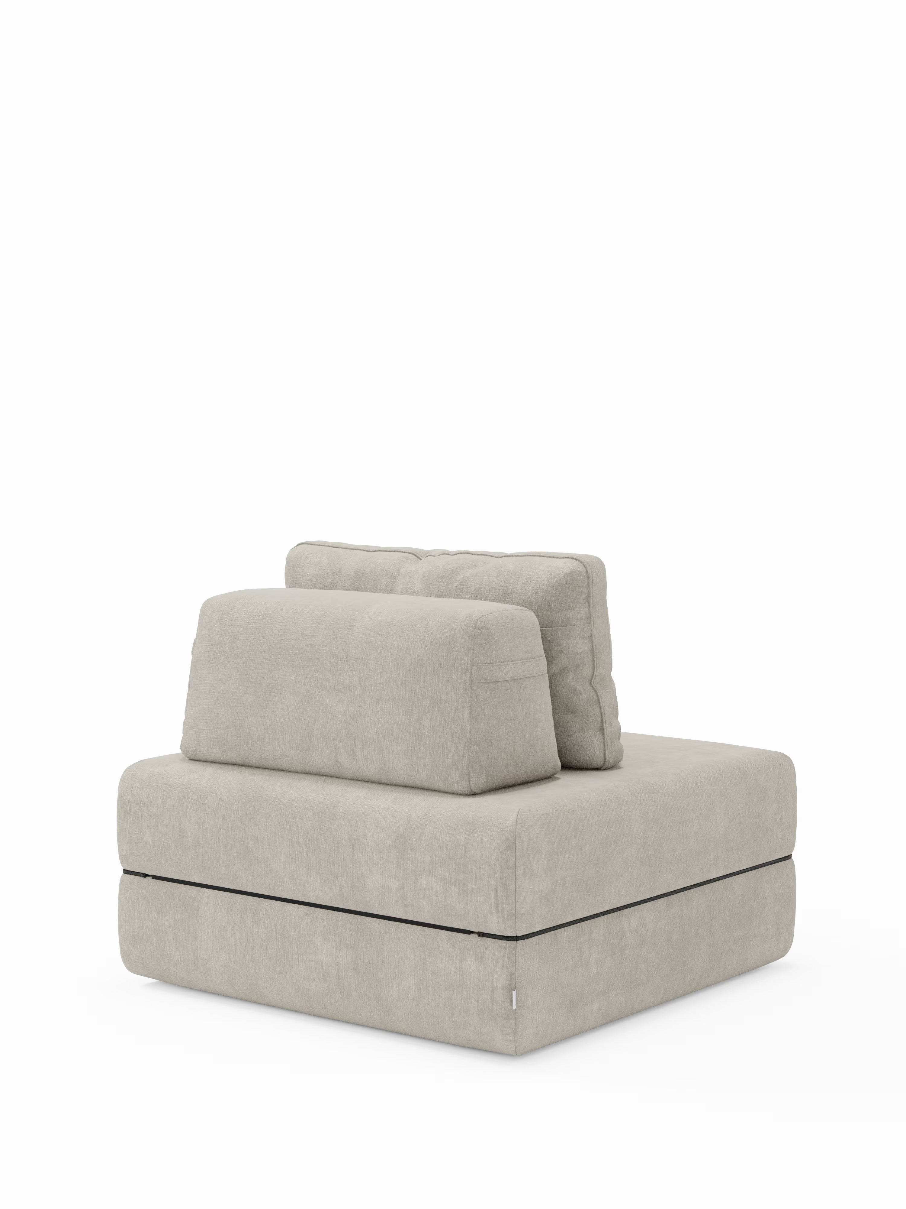 Rift fauteuil-lit avec matelas haut de 24 cm et mousse à mémoire de forme - dossier mobile et tissu antitache T31