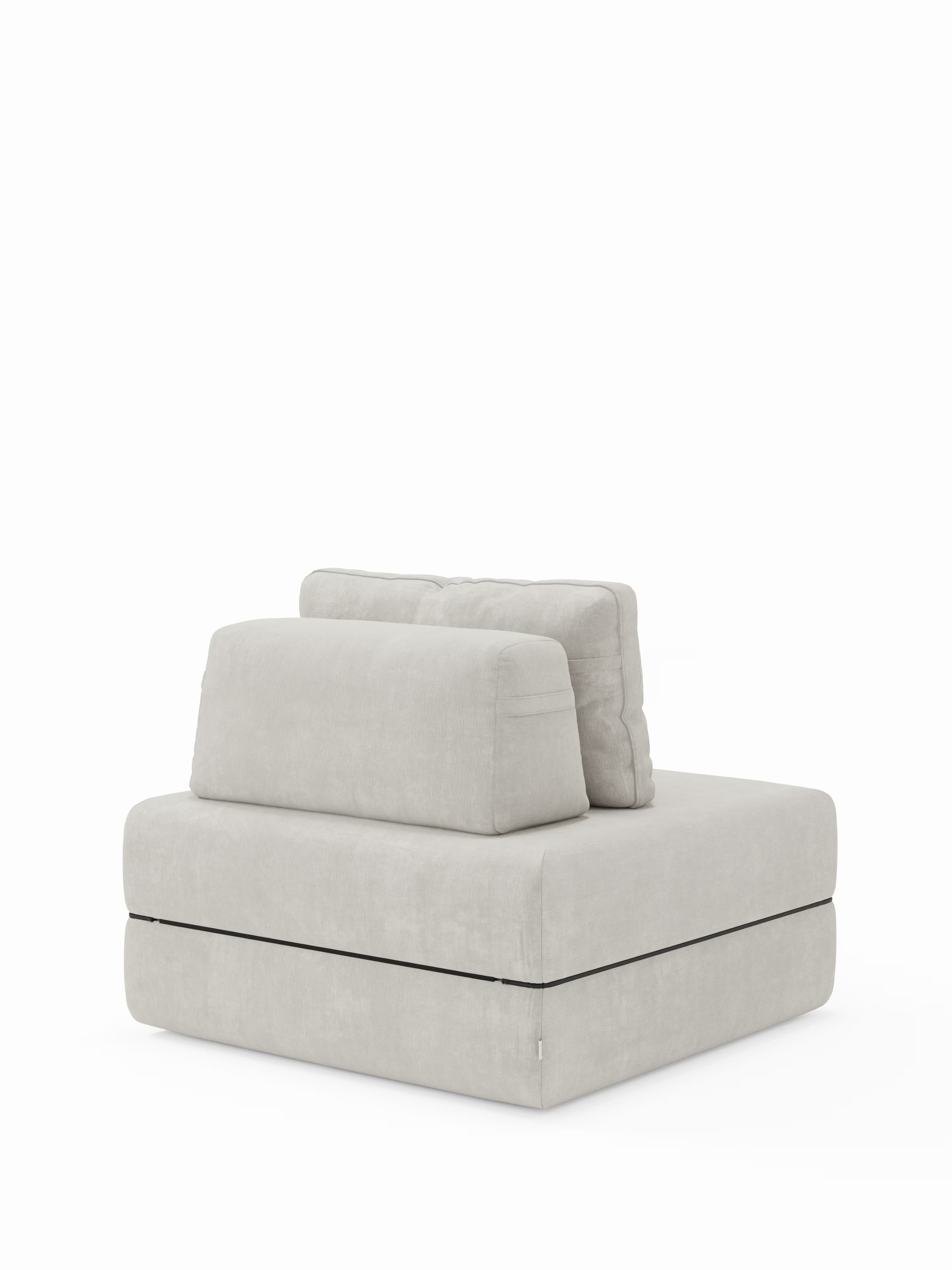 Rift fauteuil-lit avec matelas haut de 24 cm et mousse à mémoire de forme - dossier mobile et tissu antitache T31