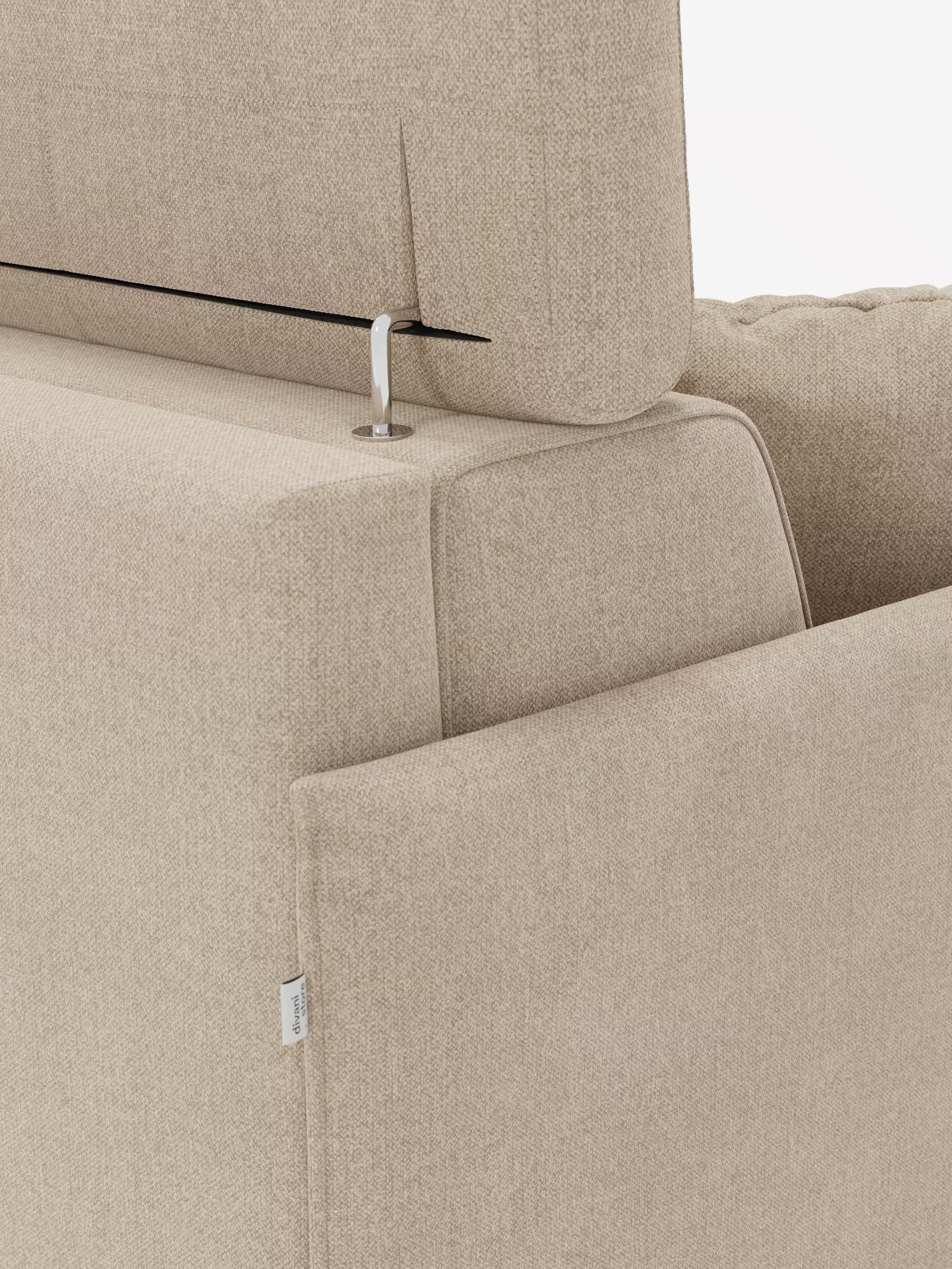 Sole canapé-lit double au design compact – appuie-têtes inclinables et 100% déhoussable en tissu anti-taches T23