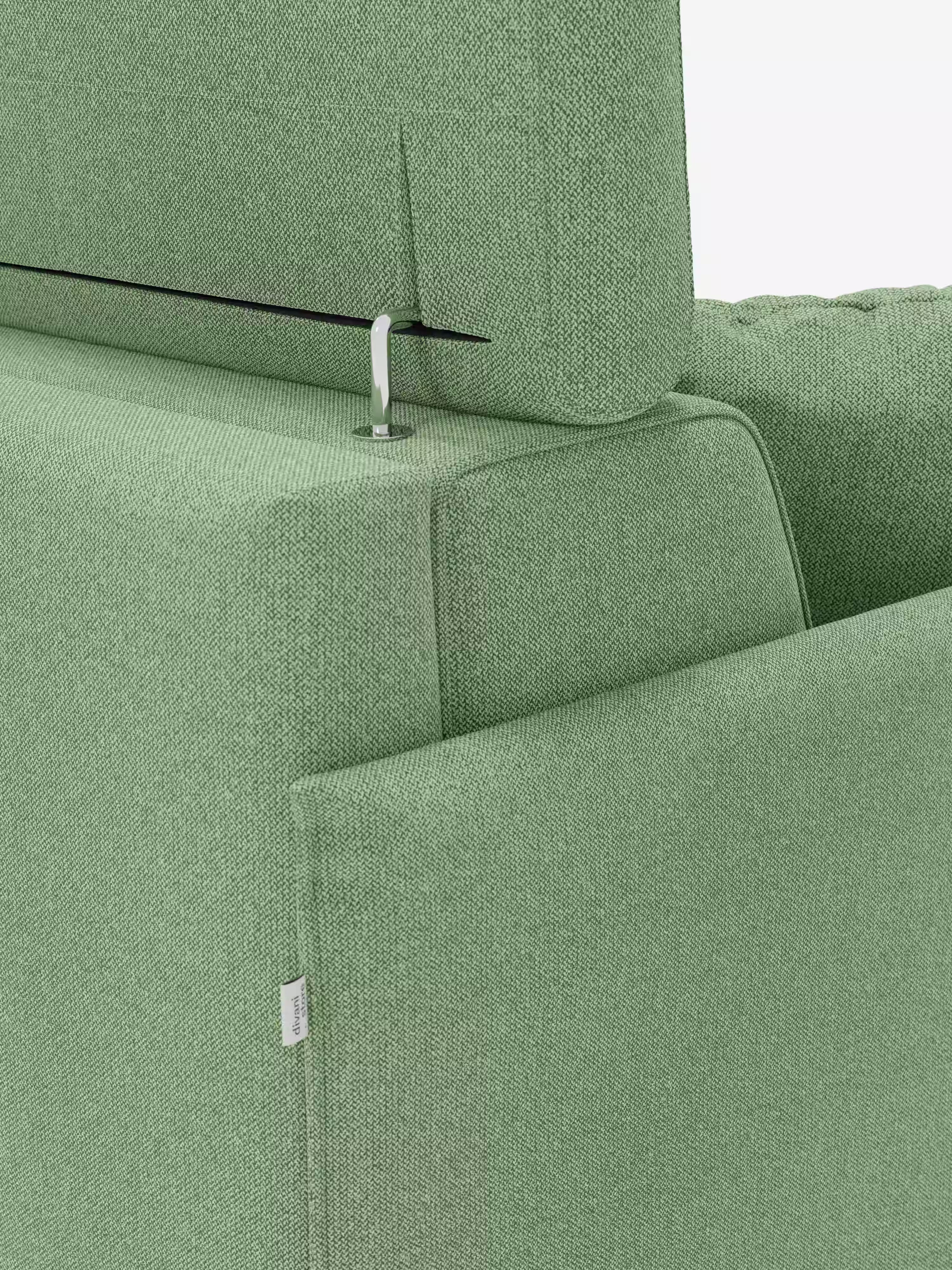 Sole canapé-lit double au design compact – appuie-têtes inclinables et 100% déhoussable en tissu anti-taches T23