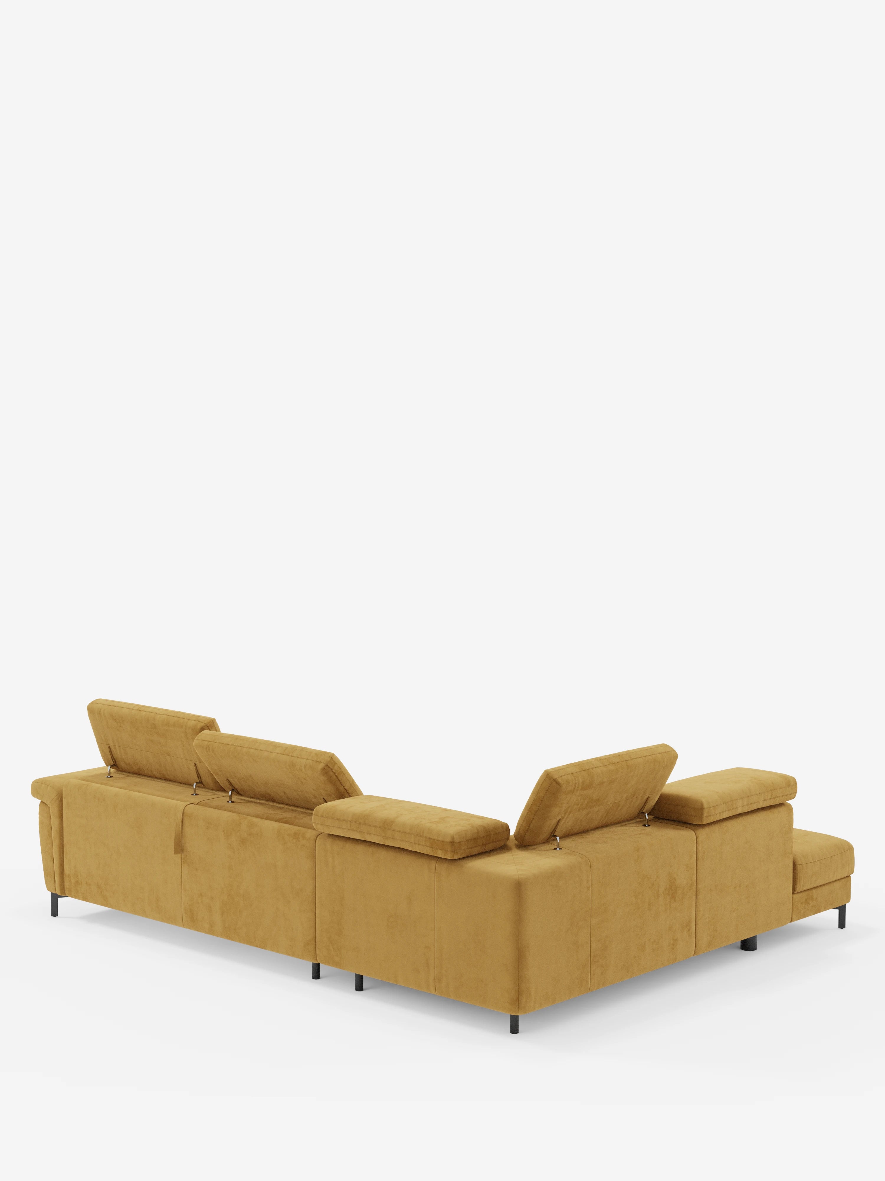 Capri canapé d'angle convertible avec Têtières Réglables et Matelas haute performance en Tissu Effet Velours Détachable T30