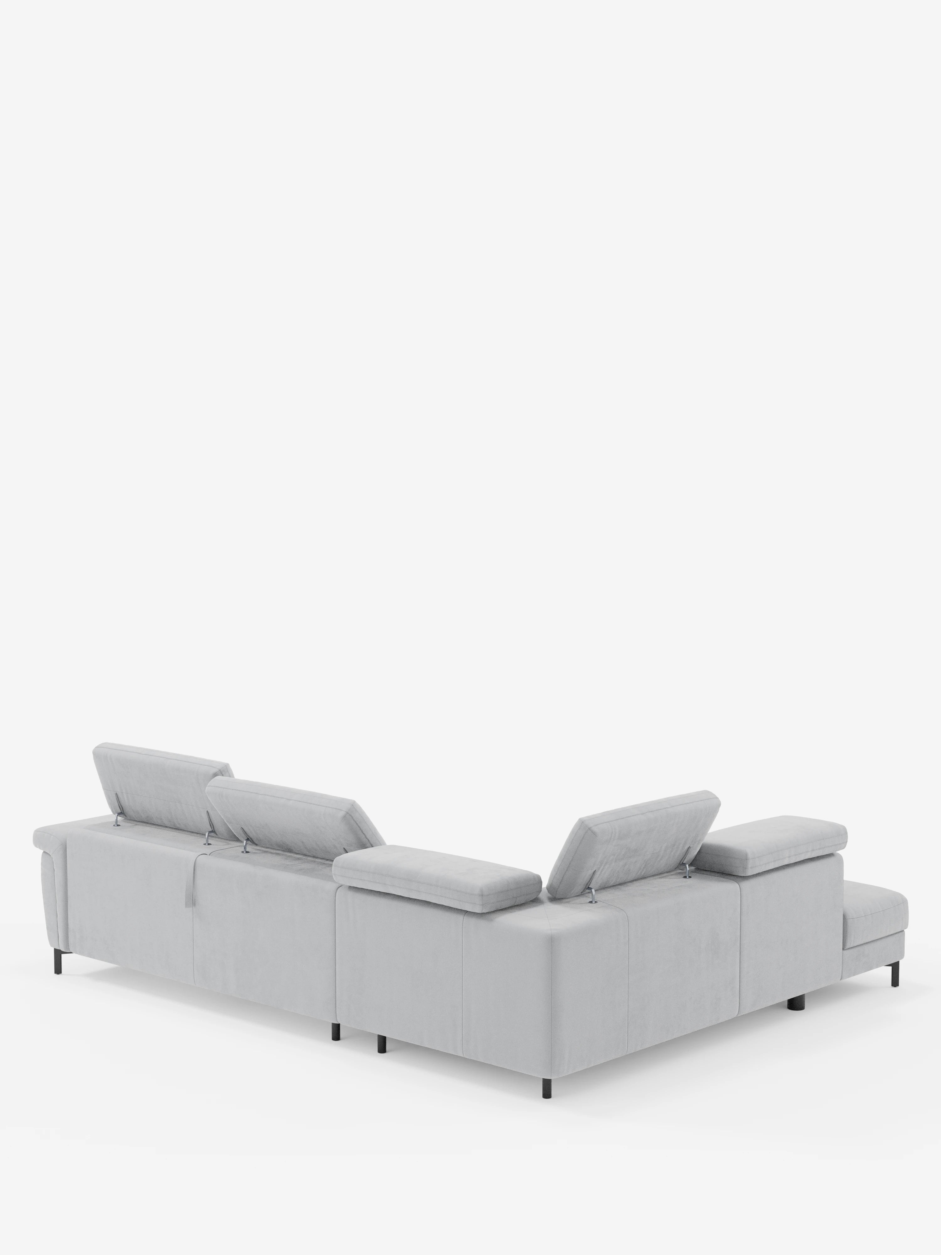 Capri canapé d'angle convertible avec Têtières Réglables et Matelas haute performance en Tissu Effet Velours Détachable T30