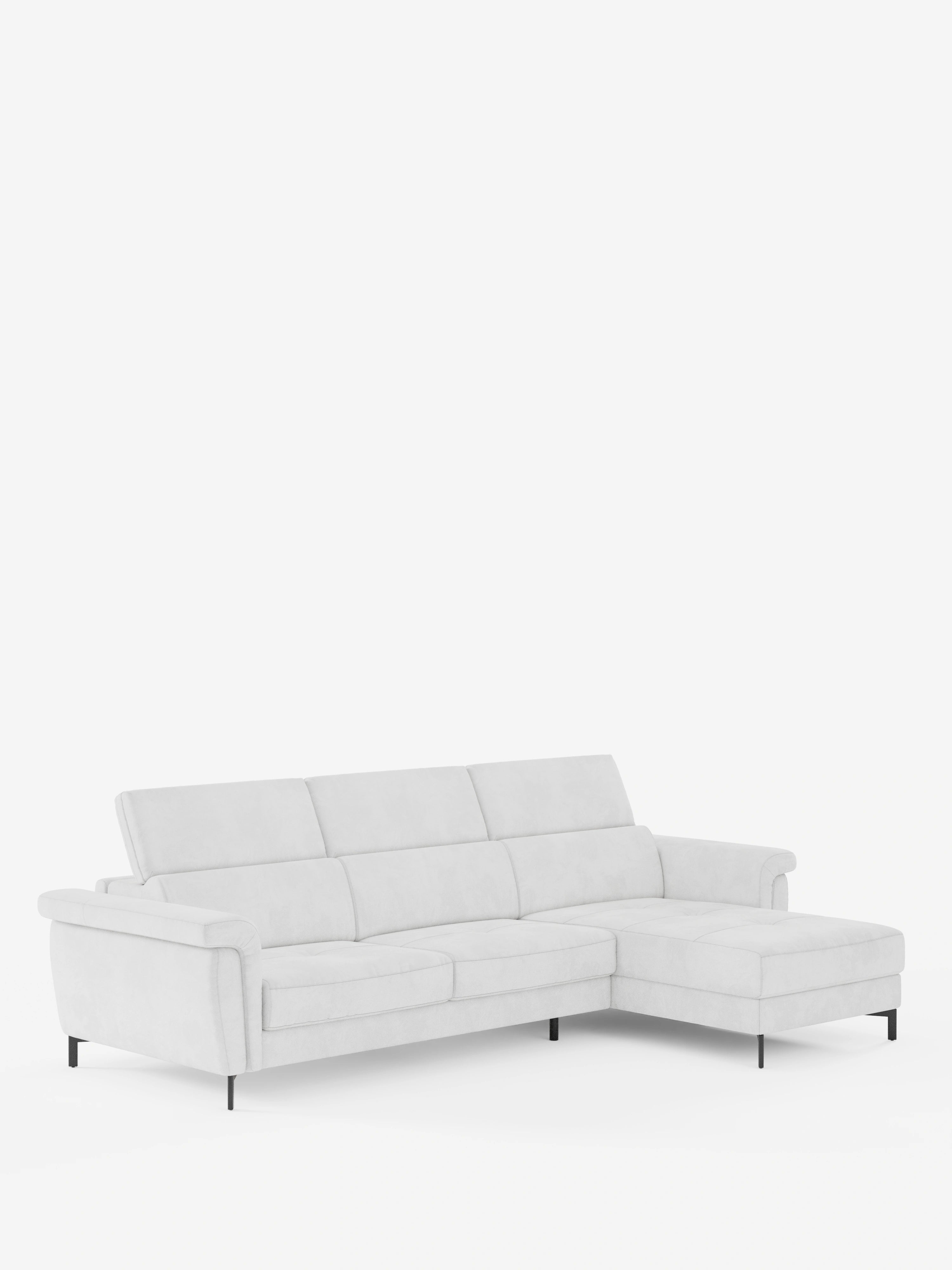 Capri canapé convertible avec méridienne coffre et têtières réglables - Tissu Effet Velours Détachable T30