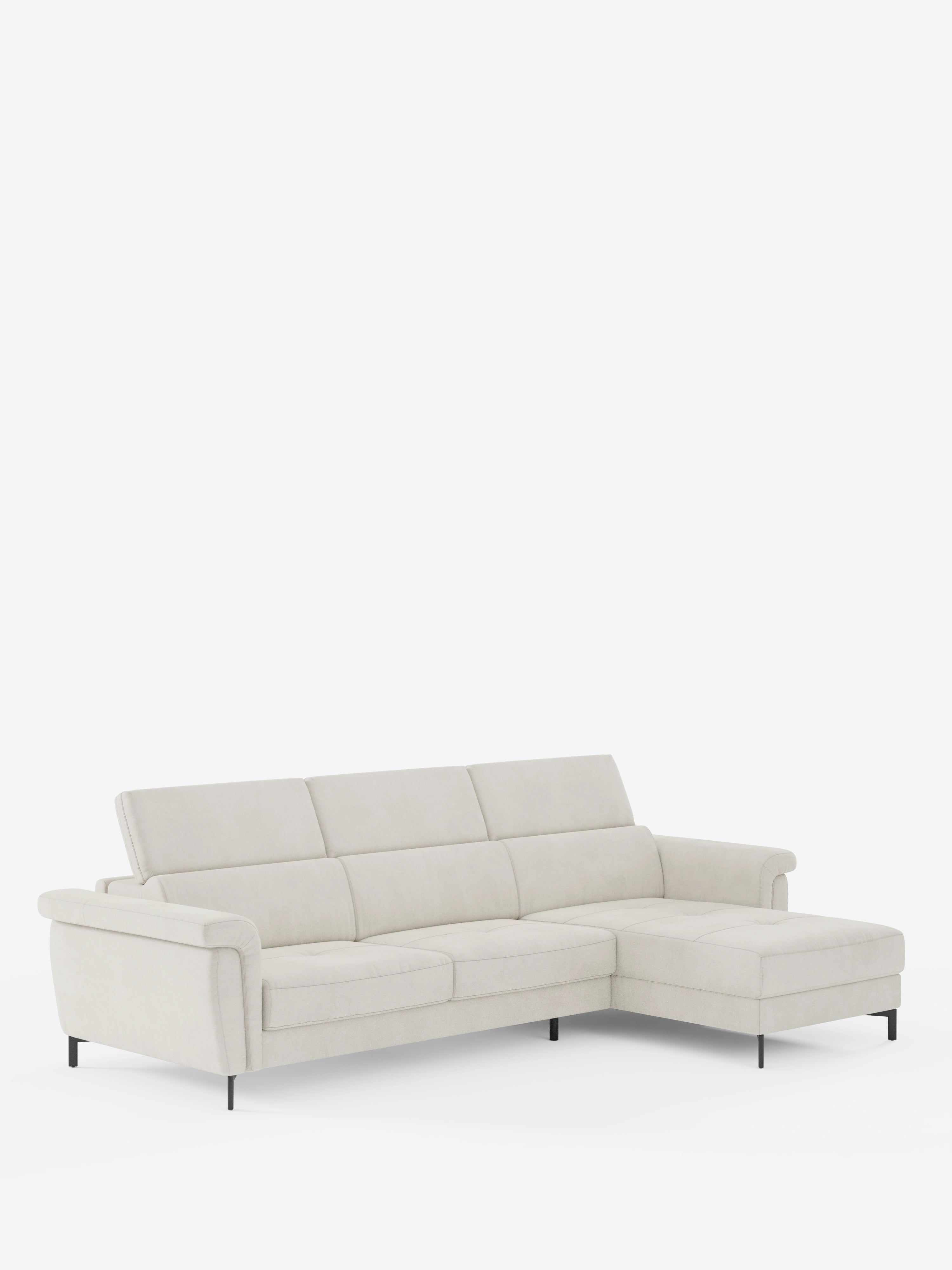 Capri canapé convertible avec méridienne coffre et têtières réglables - Tissu Effet Velours Détachable T30