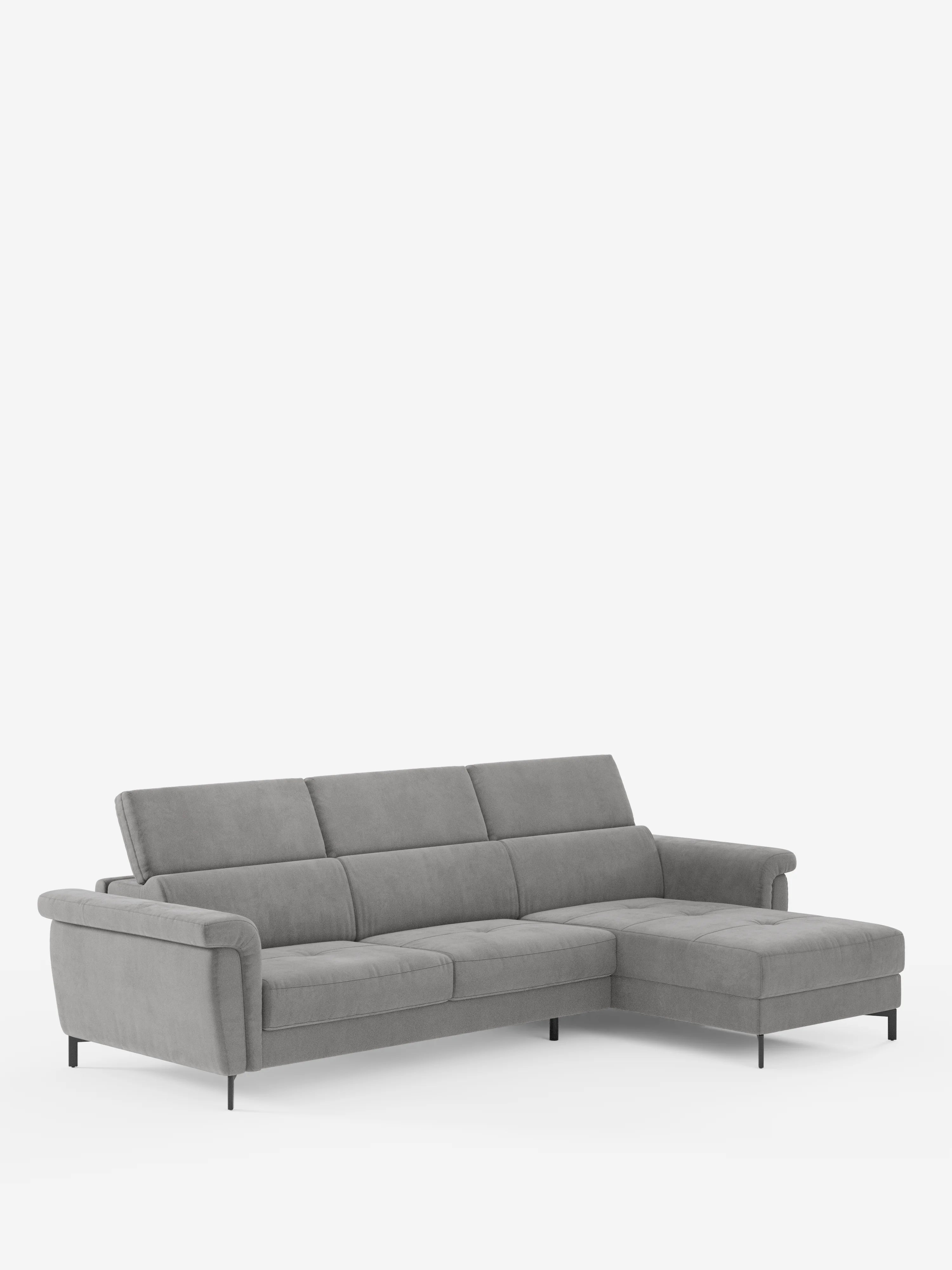 Capri canapé convertible avec méridienne coffre et têtières réglables - Tissu Effet Velours Détachable T30