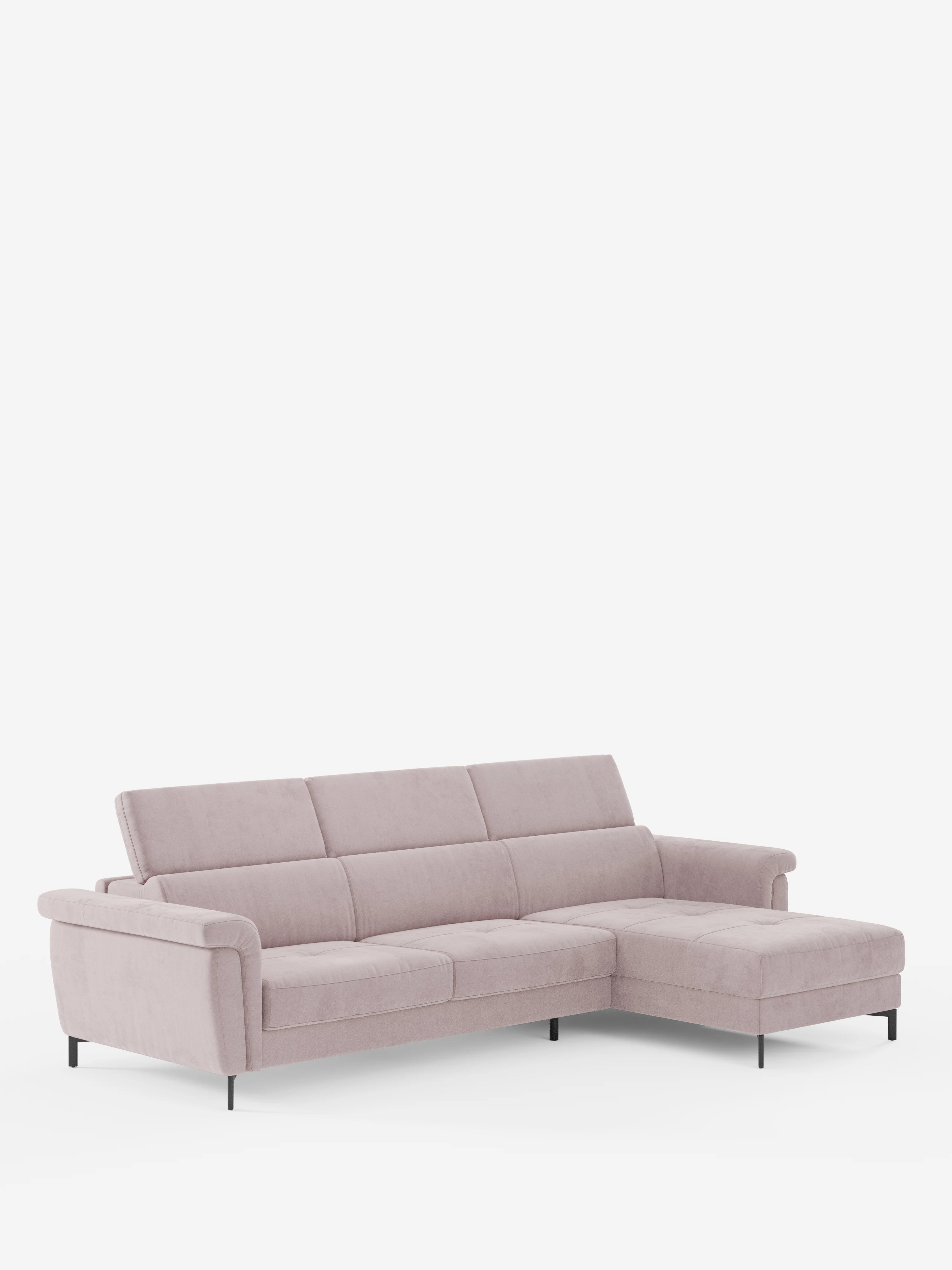 Capri canapé convertible avec méridienne coffre et têtières réglables - Tissu Effet Velours Détachable T30