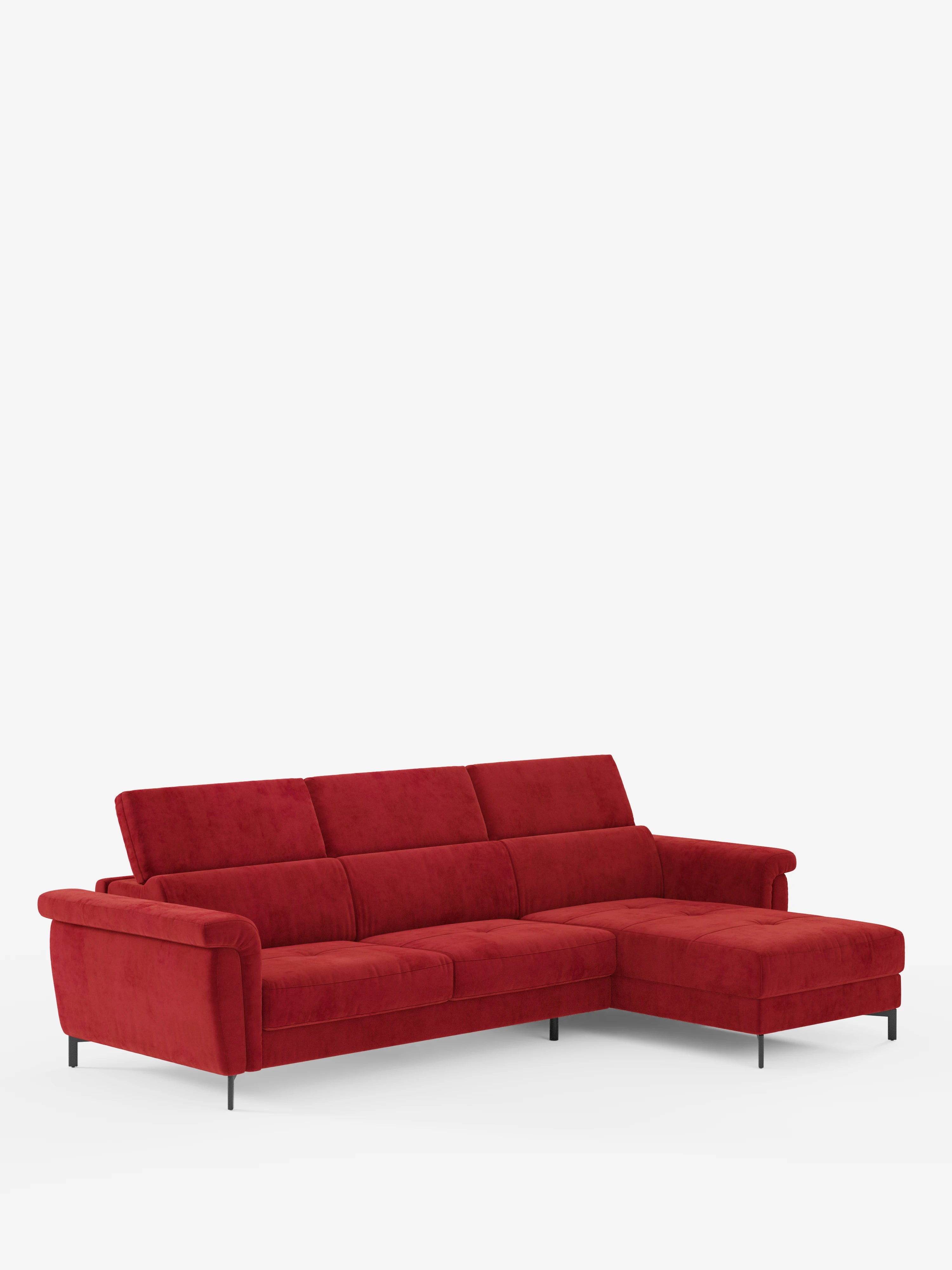 Capri canapé convertible avec méridienne coffre et têtières réglables - Tissu Effet Velours Détachable T30