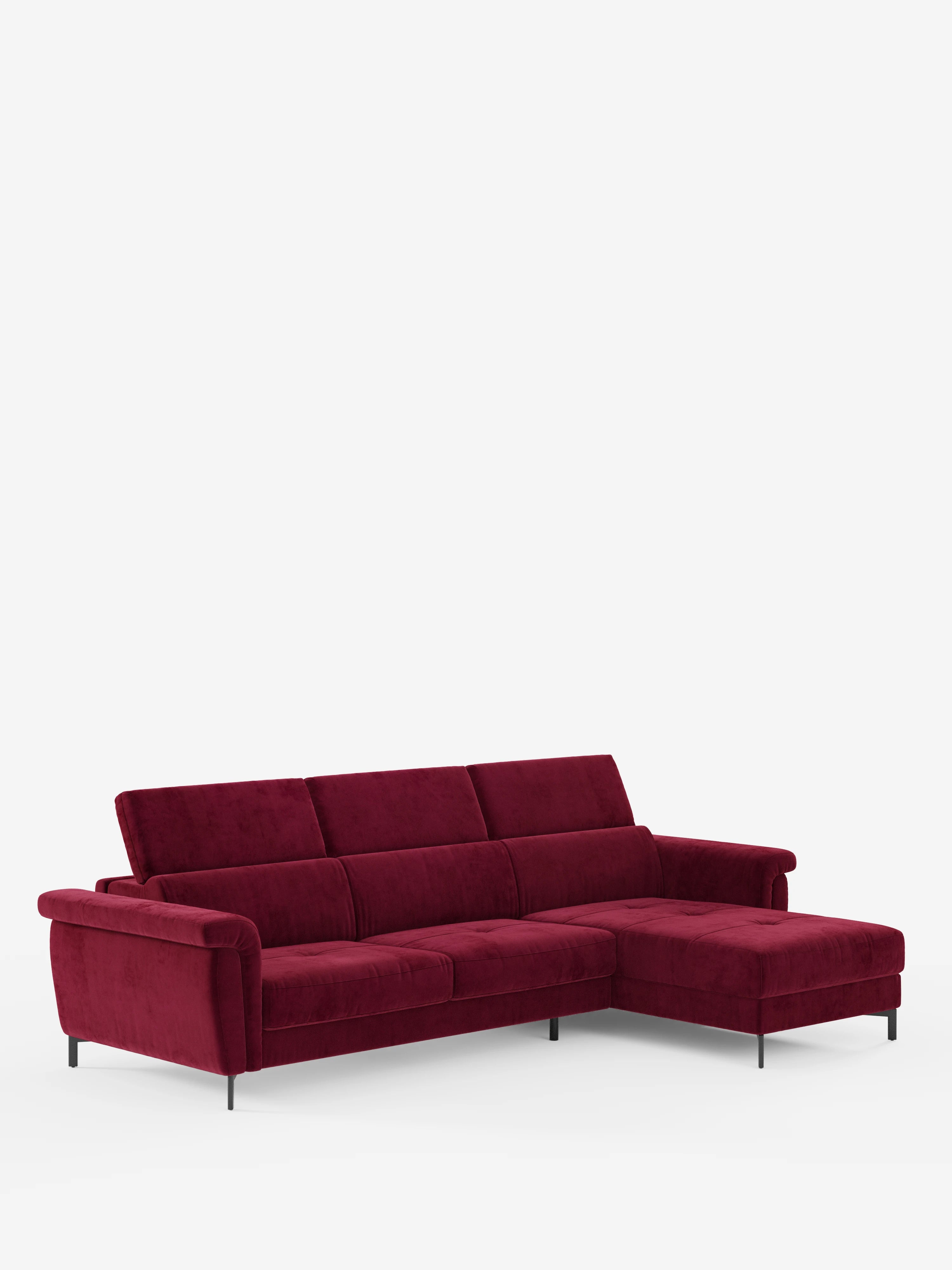 Capri canapé convertible avec méridienne coffre et têtières réglables - Tissu Effet Velours Détachable T30