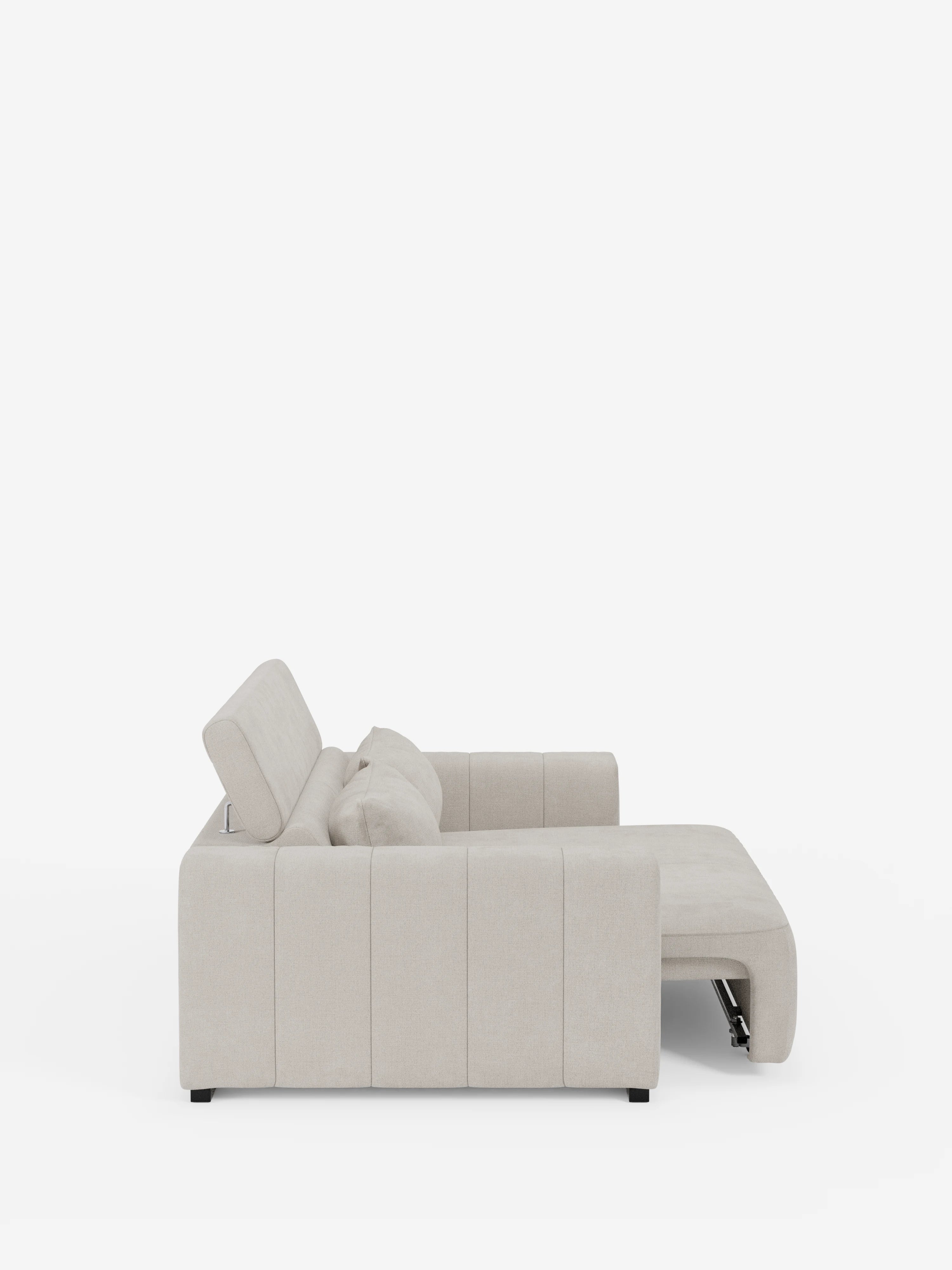 Doric canapé 3 places avec assises extensibles via relax électrique - appuie-tête inclinable en tissu anti-taches T23
