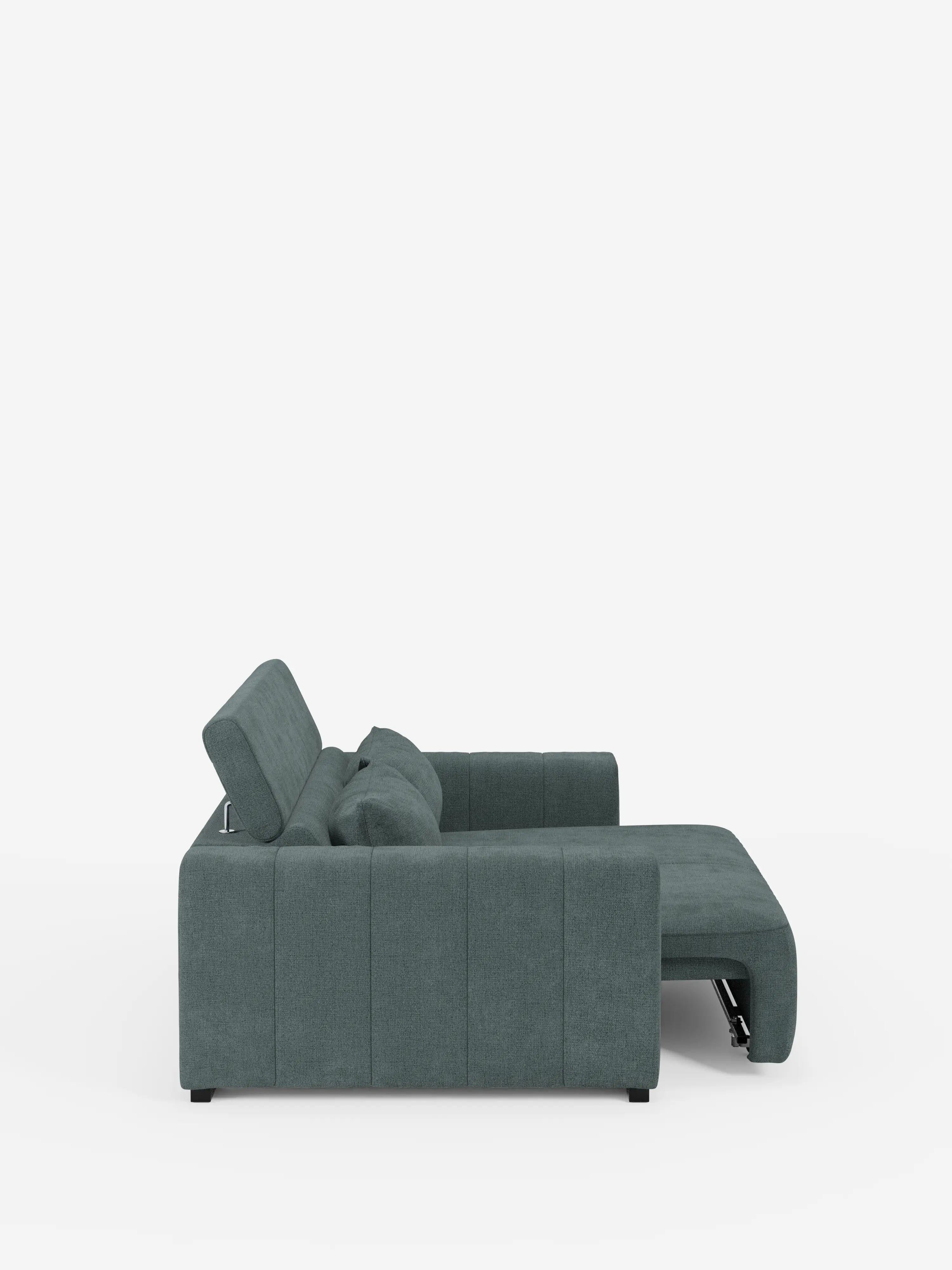 Doric canapé 3 places avec assises extensibles via relax électrique - appuie-tête inclinable en tissu anti-taches T23