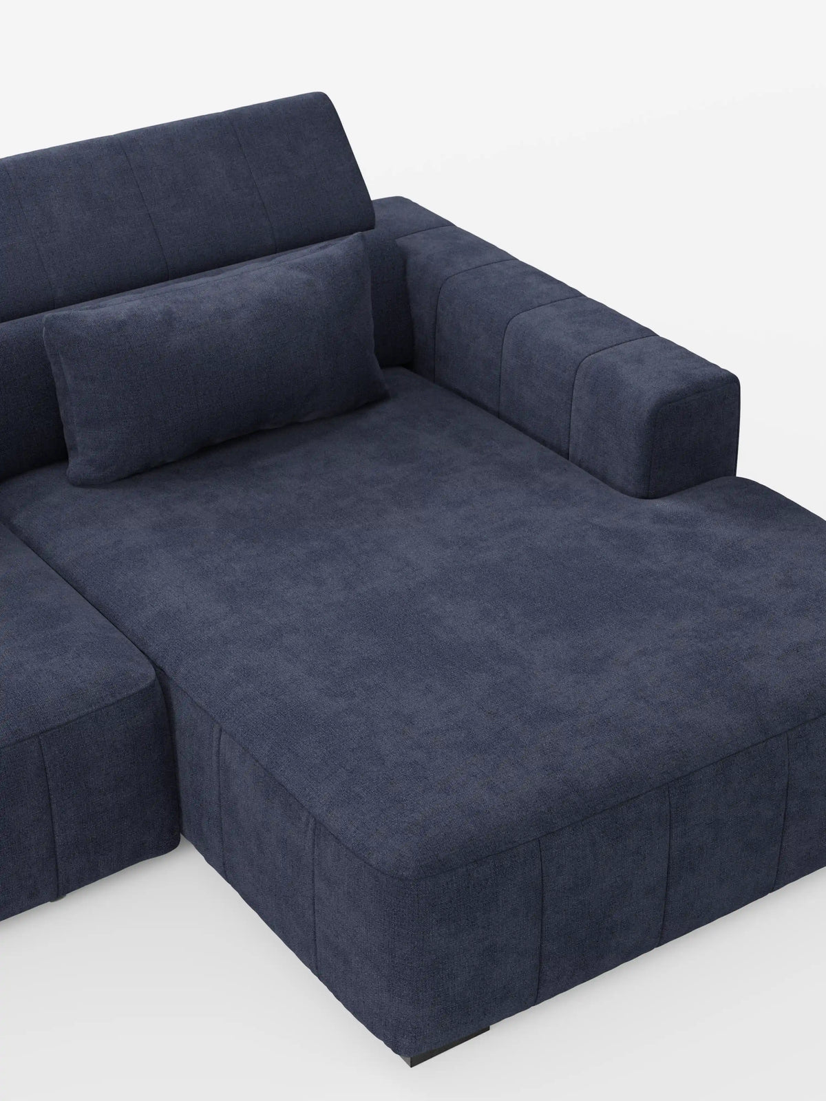 Doric Canapé d’angle avec méridienne et assises extensibles avec relax électrique - appuie-têtes inclinables en tissu anti-taches T23