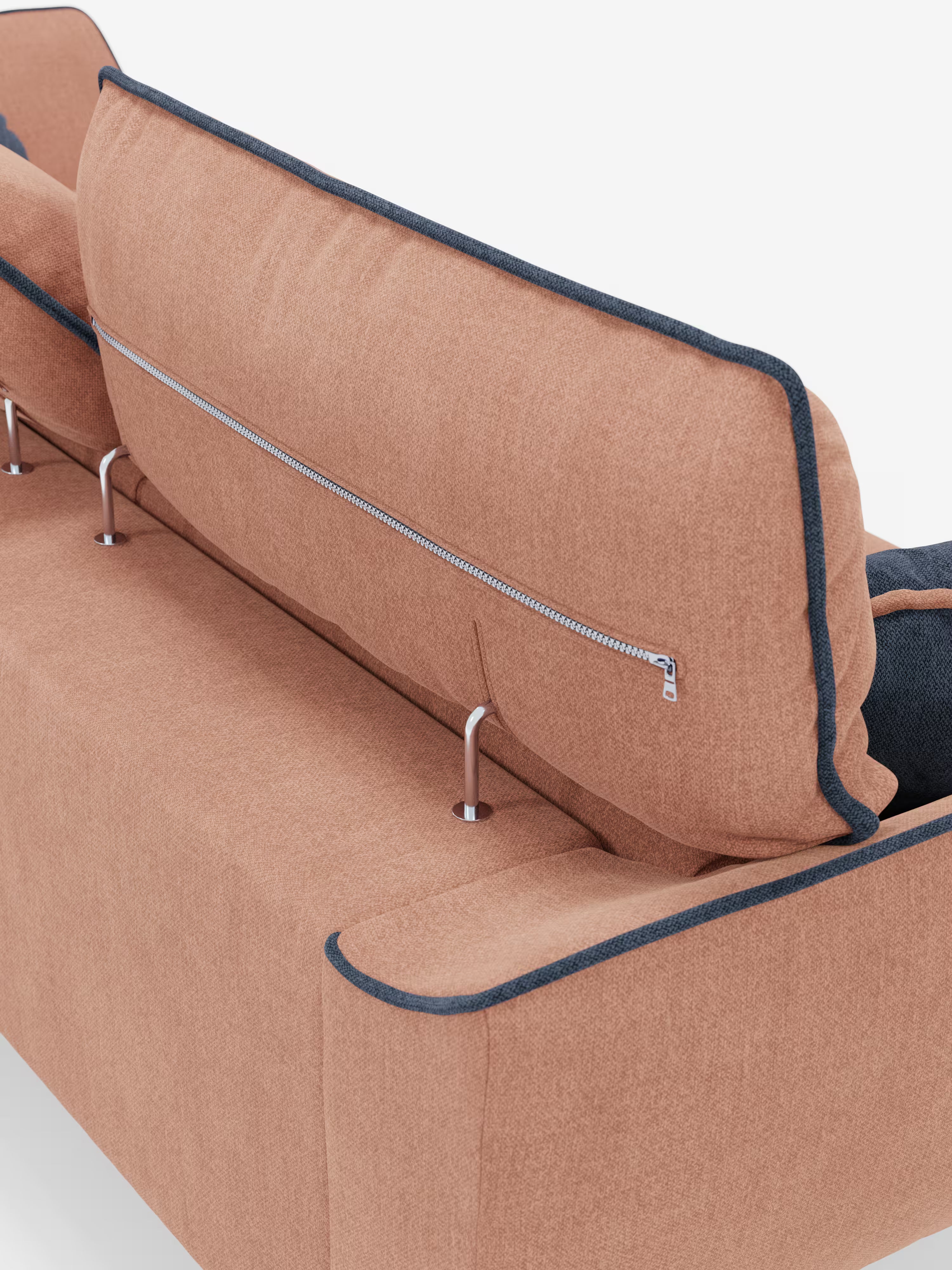 Michelangelo 4 places bicolore - Canapé avec 3 assises coulissantes et têtières réglables en tissu détachable T23