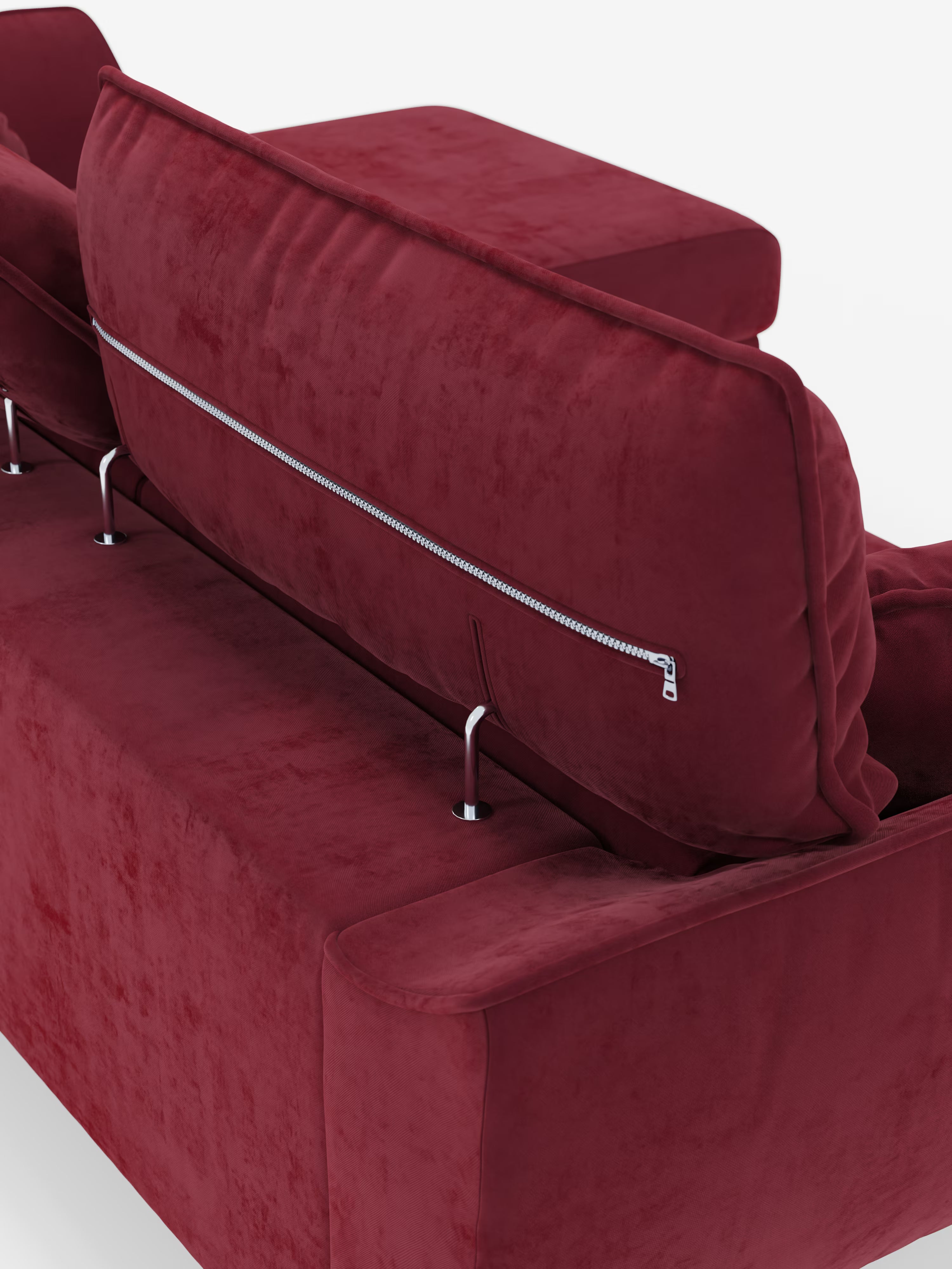 Michelangelo Canapé d'angle avec chaise longue et assises coulissantes - têtières réglables en tissu raffiné détachable effet velouté T30