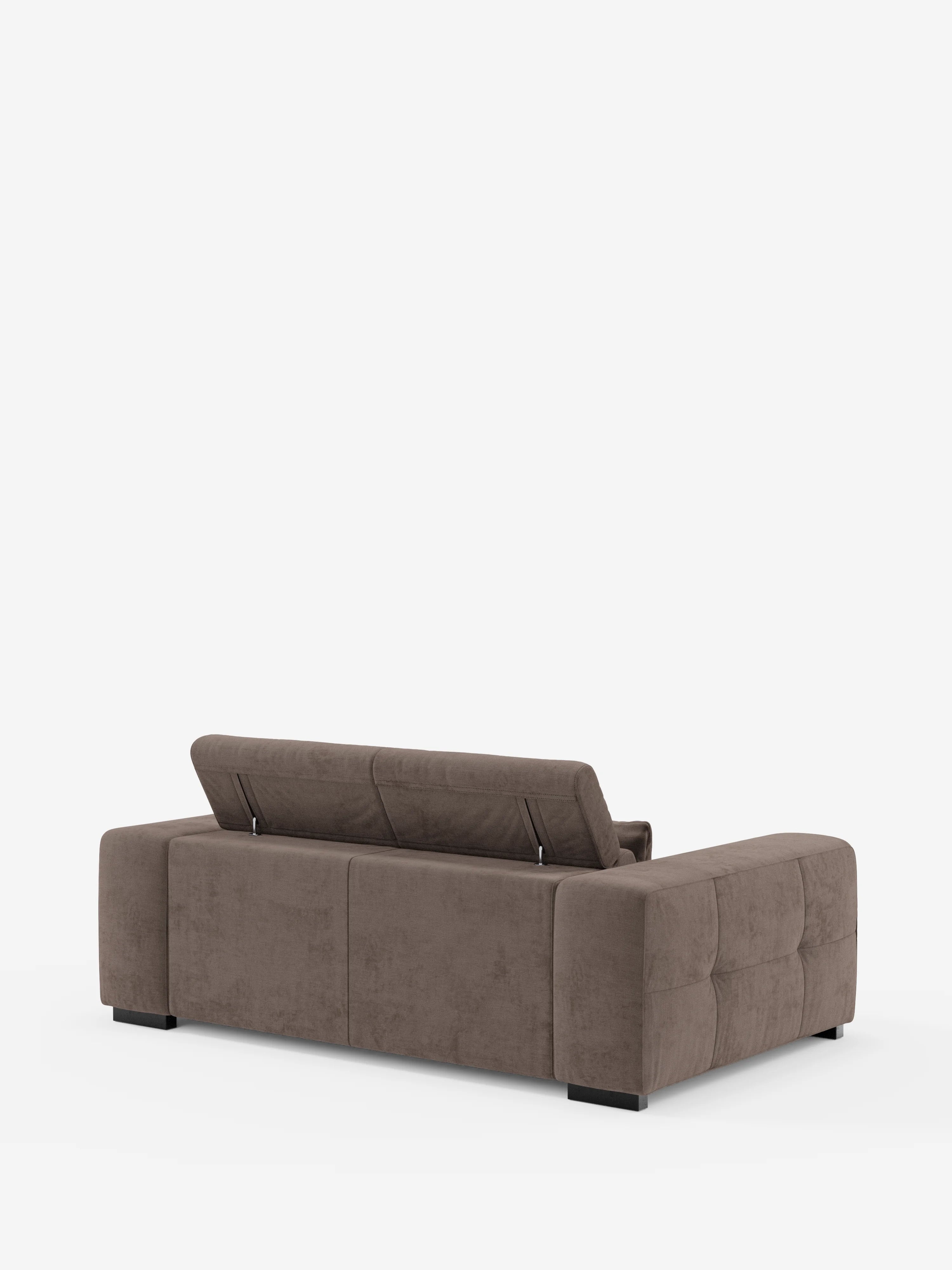 Monarch Canapé avec relaxation électrique pour allongement des assises et appuie-tête inclinable en tissu doux anti-taches T31