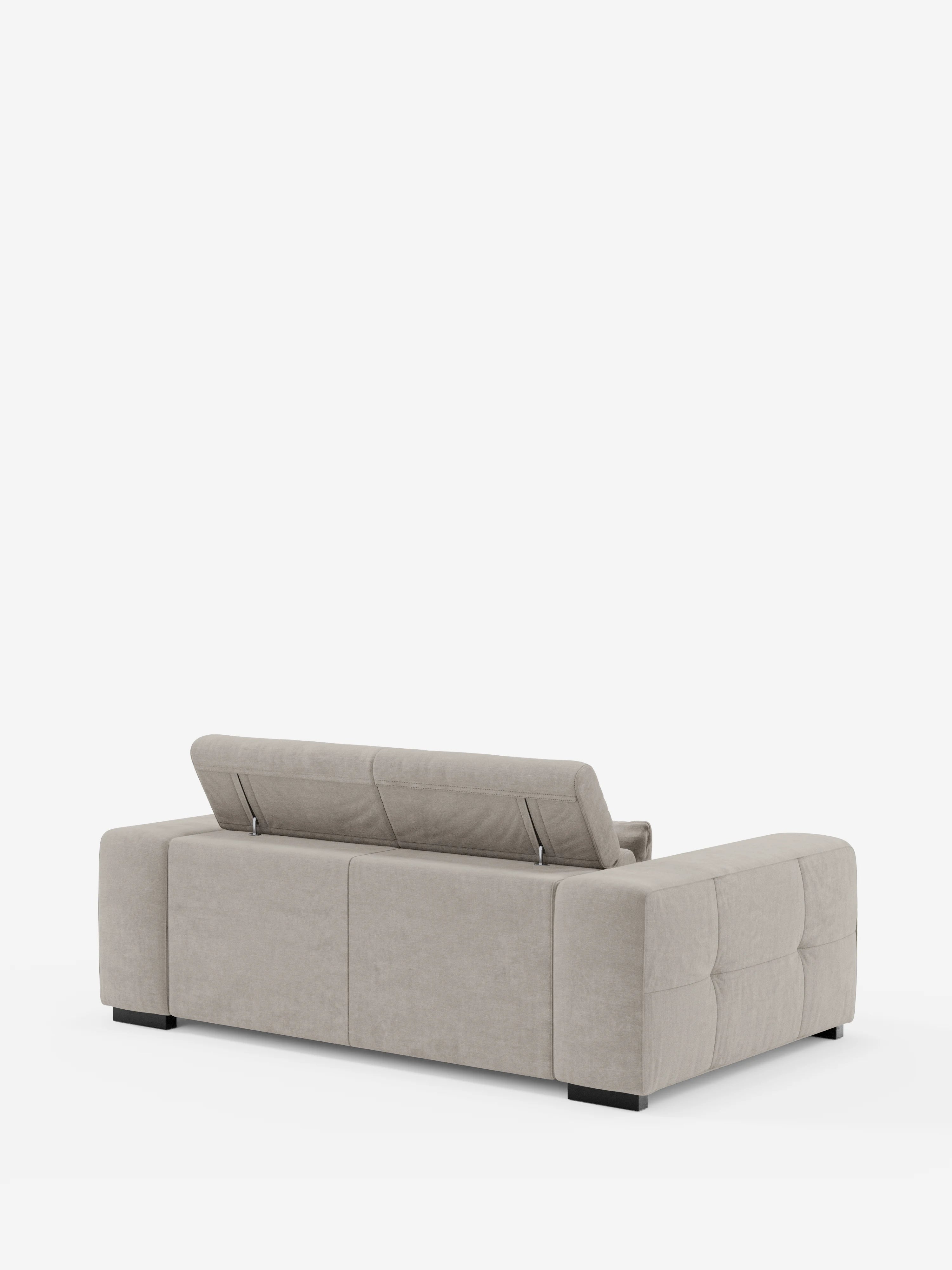 Monarch Canapé avec relaxation électrique pour allongement des assises et appuie-tête inclinable en tissu doux anti-taches T31