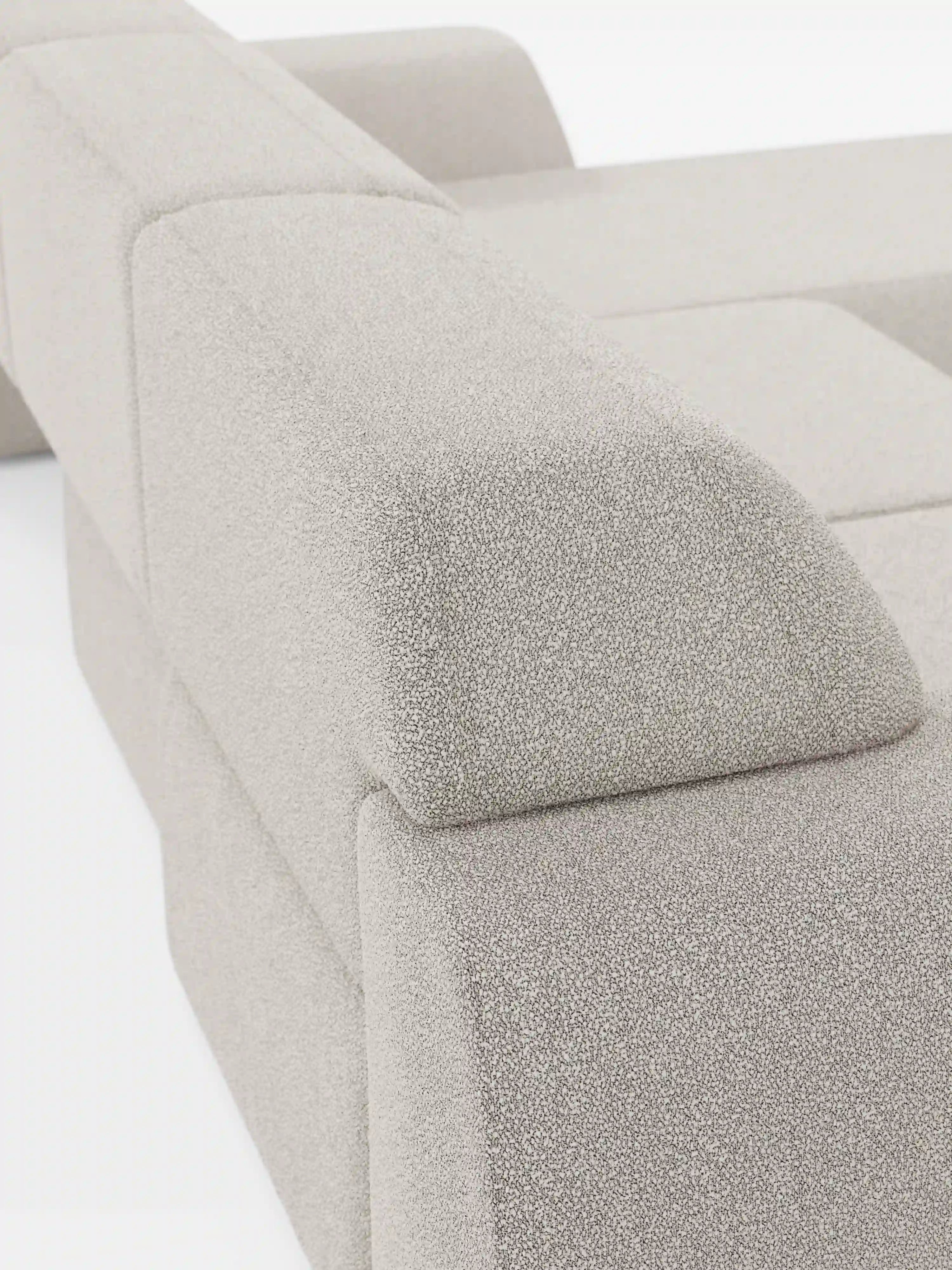 Orbit canapé d’angle avec méridienne réversible et toutes les assises allongeables en tissu anti-taches effet coton T33
