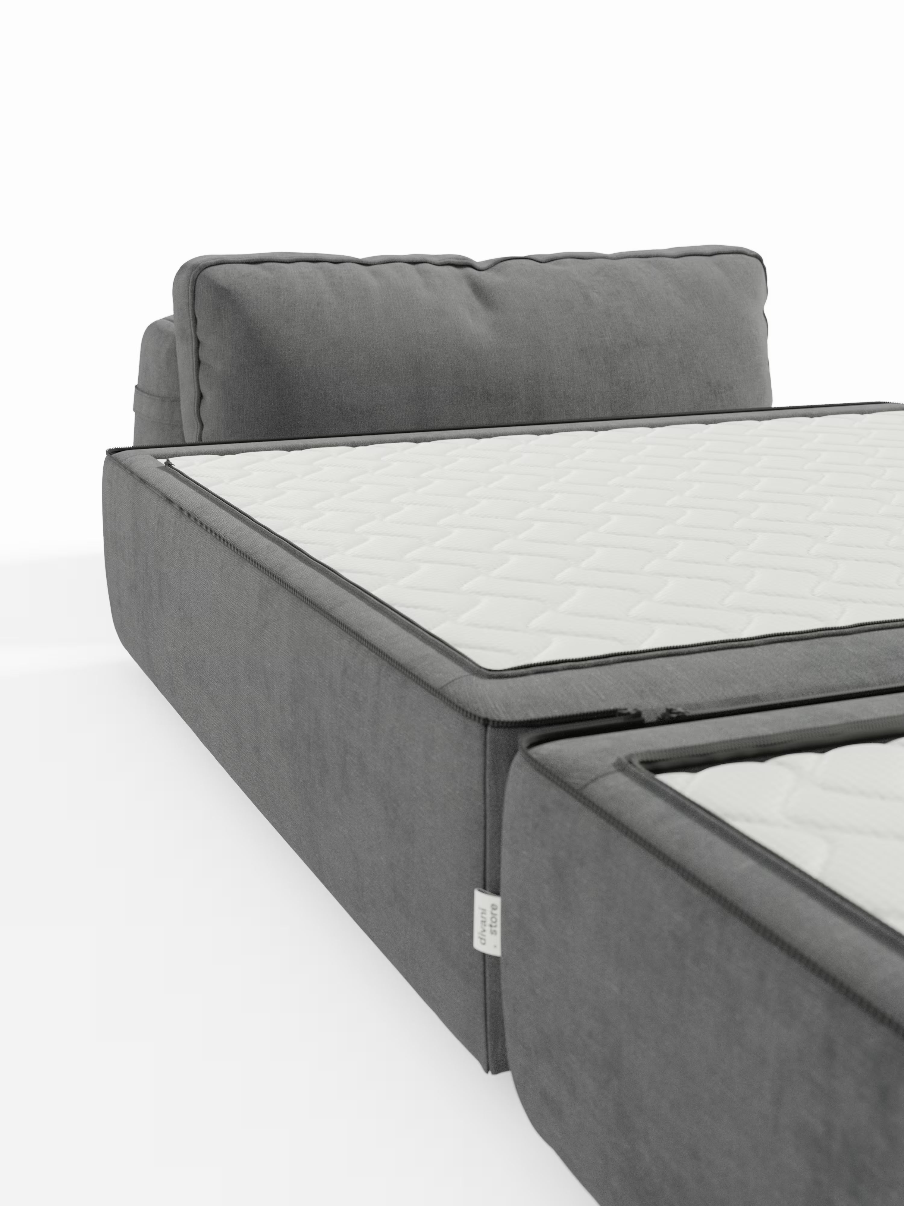 Rift fauteuil-lit avec matelas haut de 24 cm et mousse à mémoire de forme - dossier mobile et tissu antitache T31