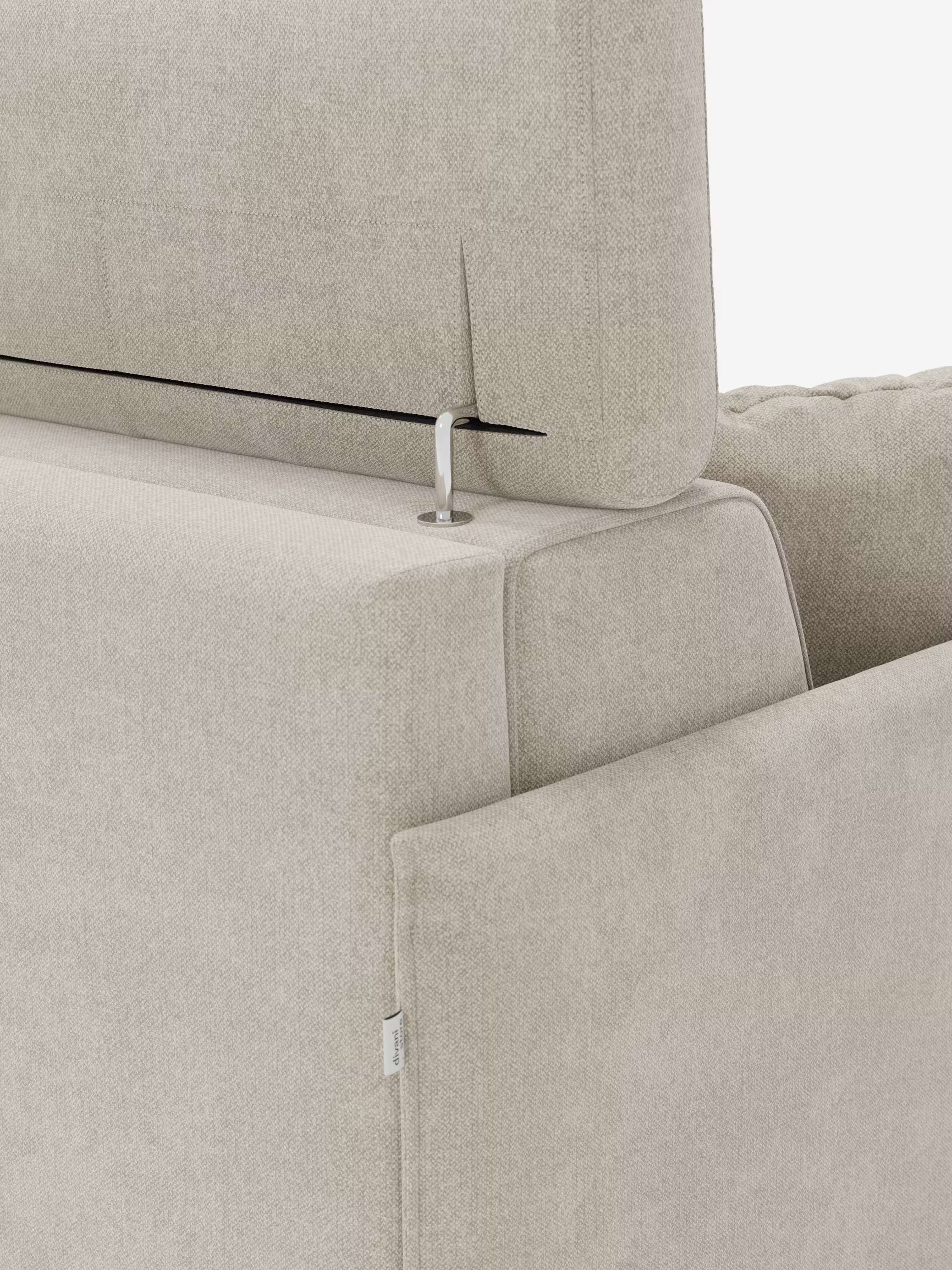 Sole Canapé d'angle convertible avec chaise longue avec coffre et têtières inclinables - tissu détachable T23