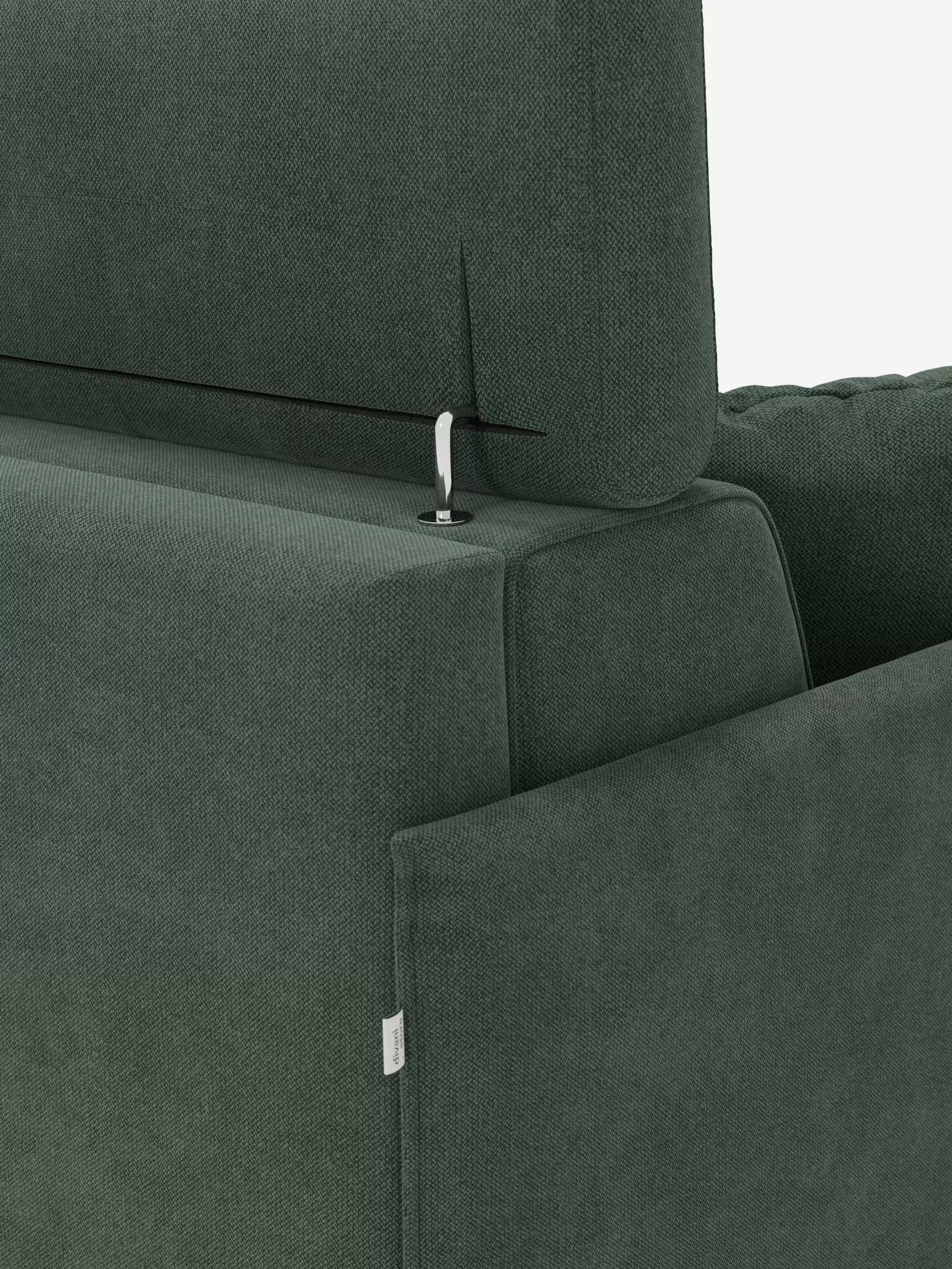 Sole Canapé d'angle convertible avec chaise longue avec coffre et têtières inclinables - tissu détachable T23
