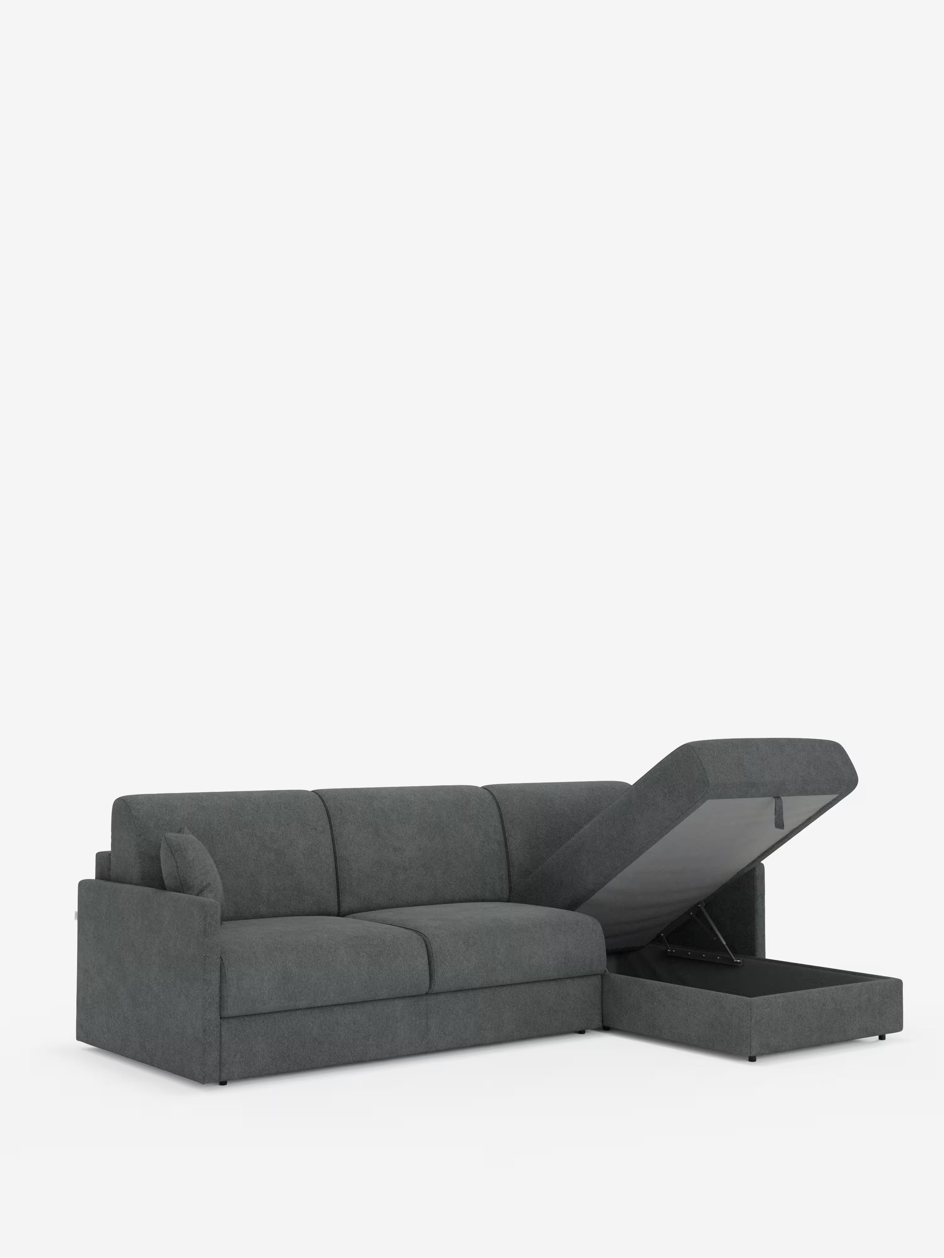 Tommy Divano Letto con penisola contenitore - design minimal e sfoderabile in tessuto smacchiabile simil cotone T33