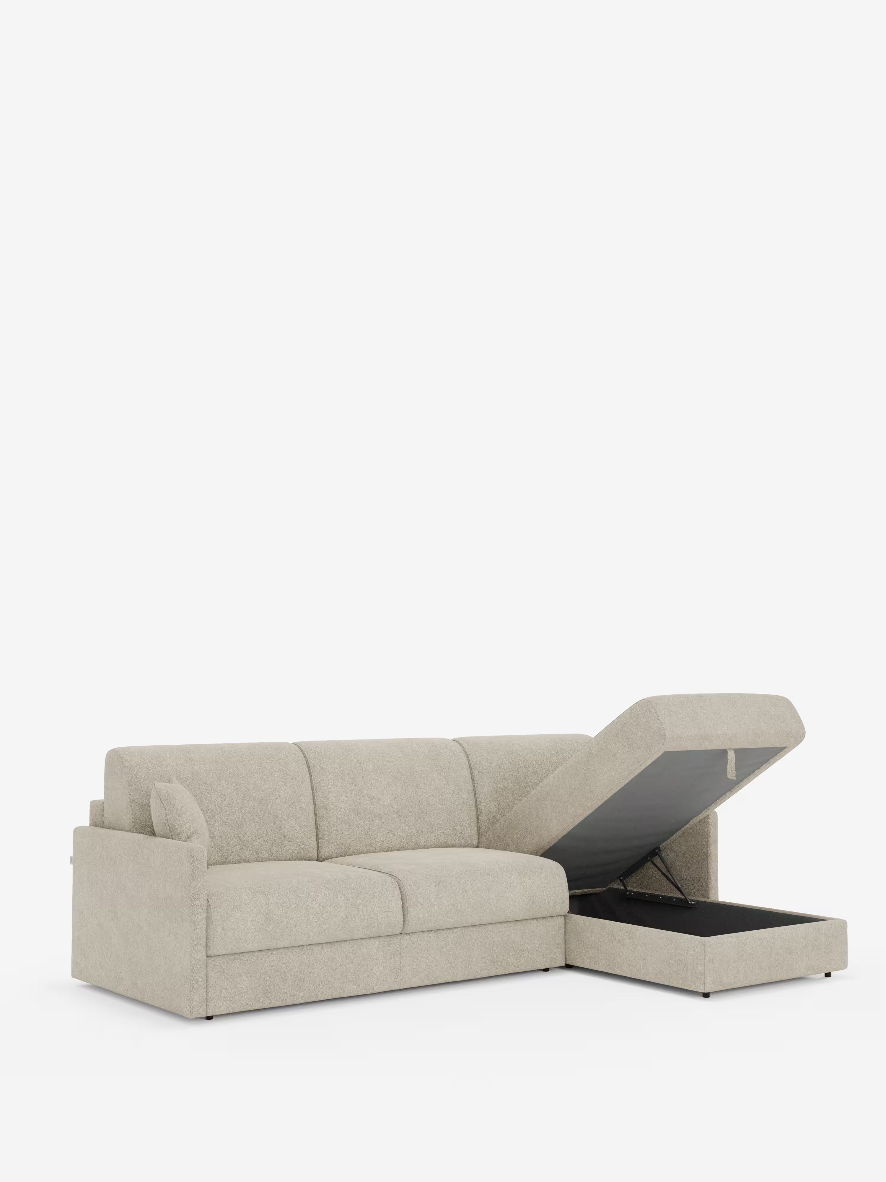 Tommy Divano Letto con penisola contenitore - design minimal e sfoderabile in tessuto smacchiabile simil cotone T33