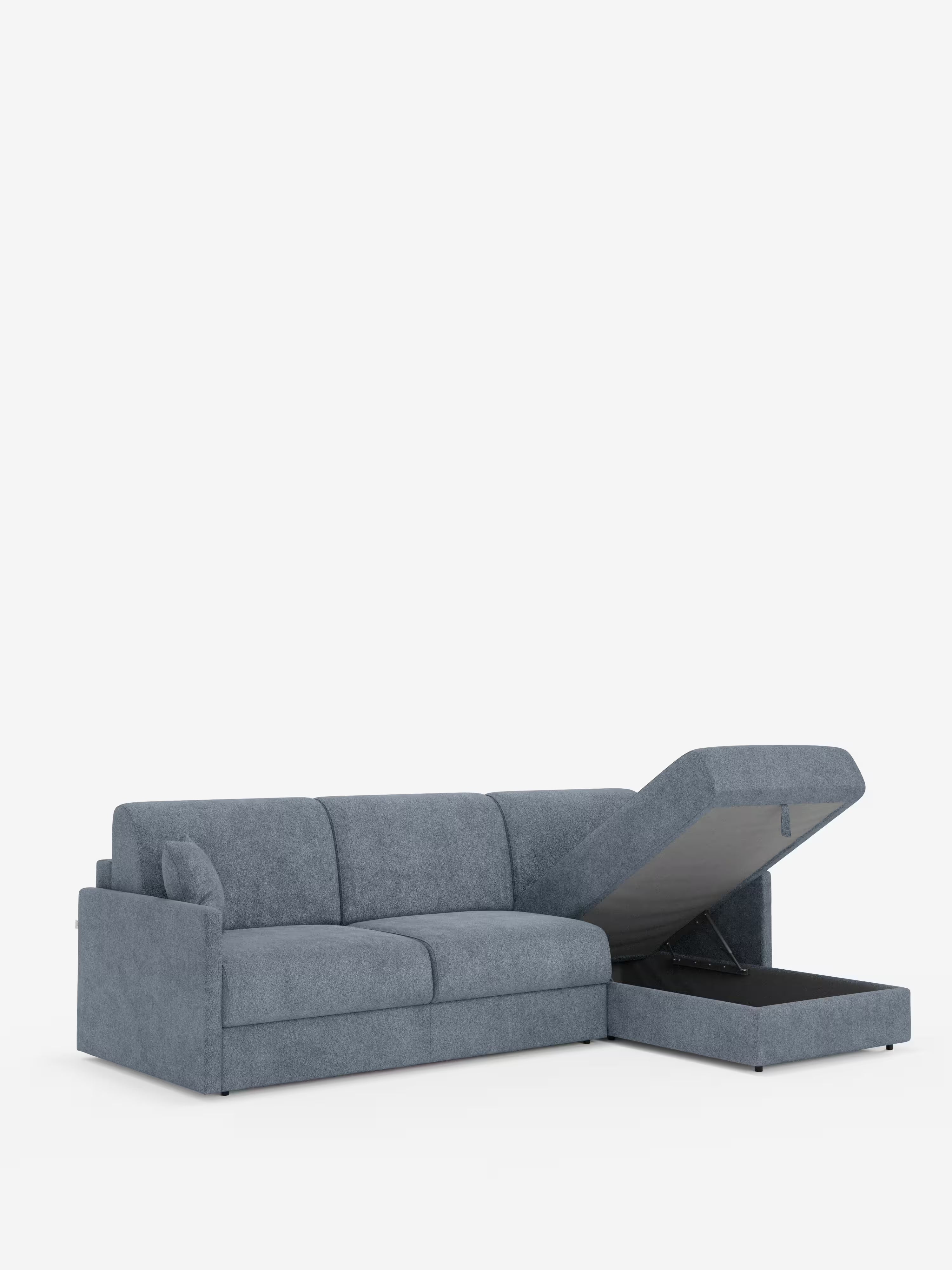 Tommy Divano Letto con penisola contenitore - design minimal e sfoderabile in tessuto smacchiabile simil cotone T33