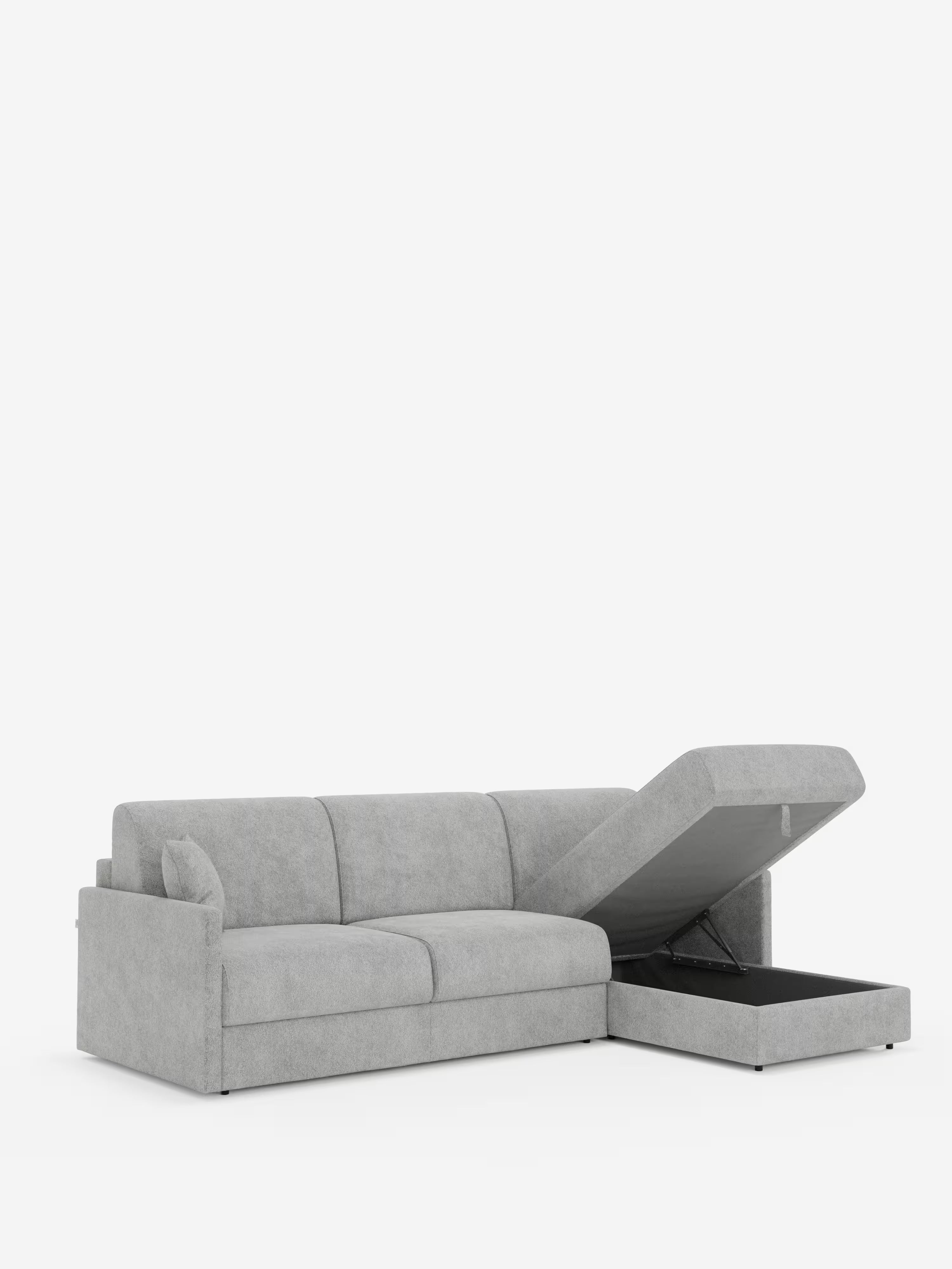 Tommy Divano Letto con penisola contenitore - design minimal e sfoderabile in tessuto smacchiabile simil cotone T33