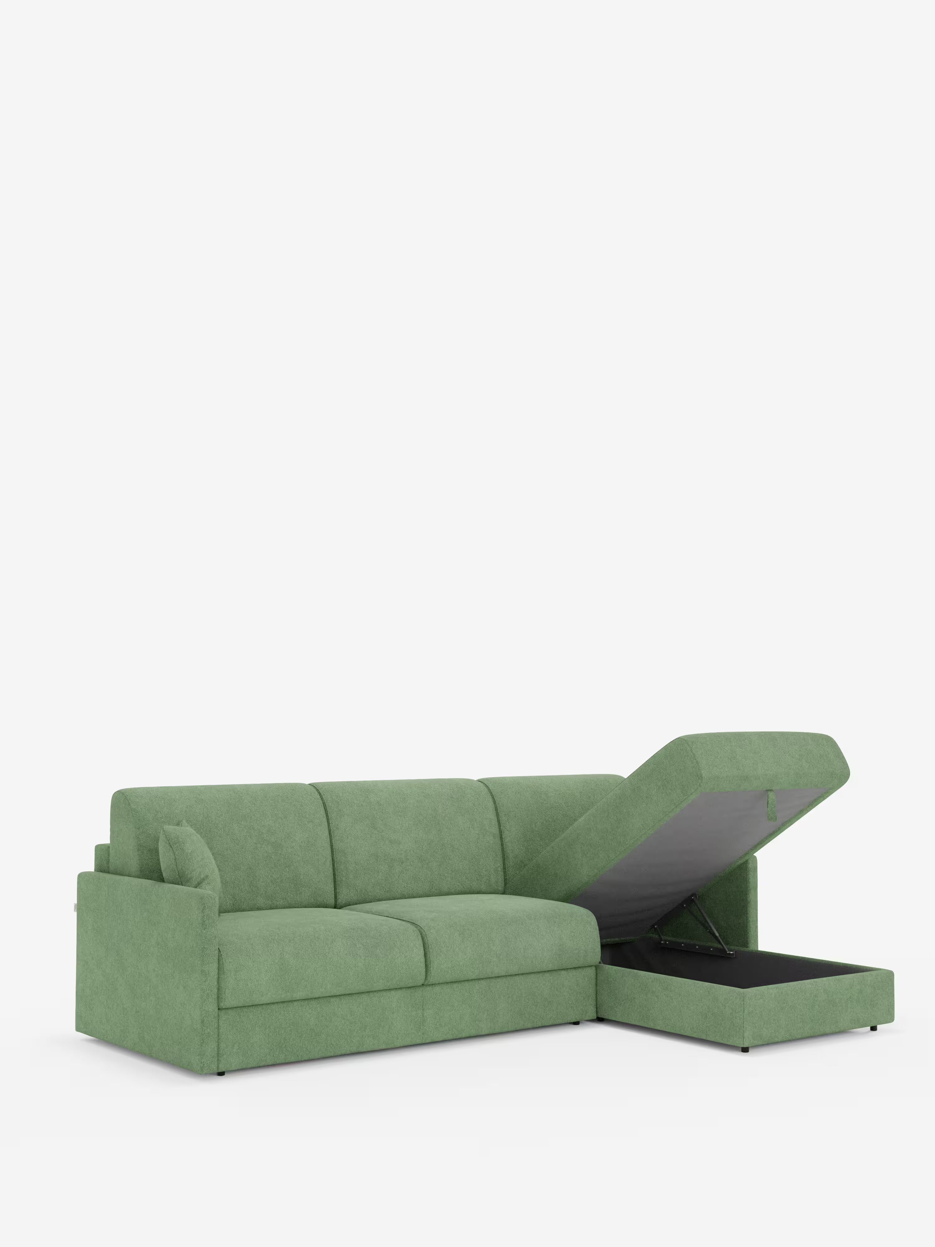 Tommy Divano Letto con penisola contenitore - design minimal e sfoderabile in tessuto smacchiabile simil cotone T33