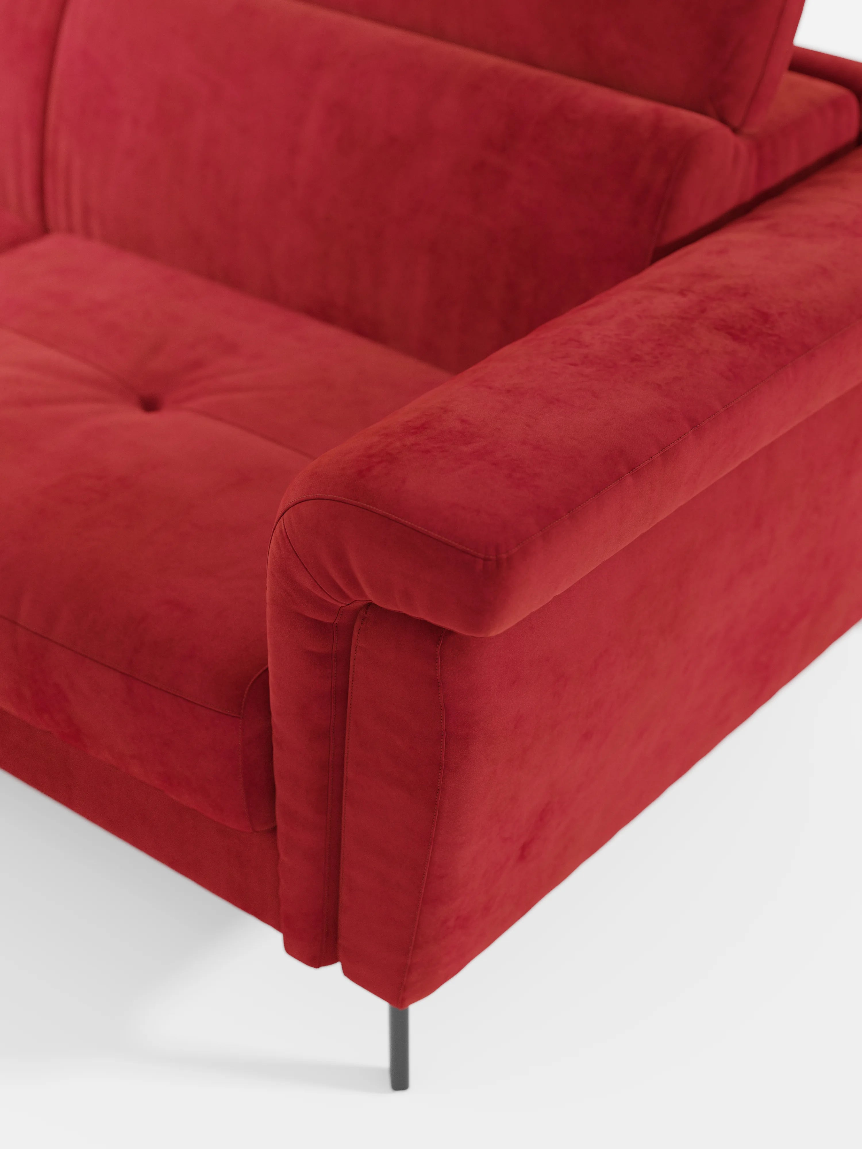Capri canapé d'angle convertible avec Têtières Réglables et Matelas haute performance en Tissu Effet Velours Détachable T30