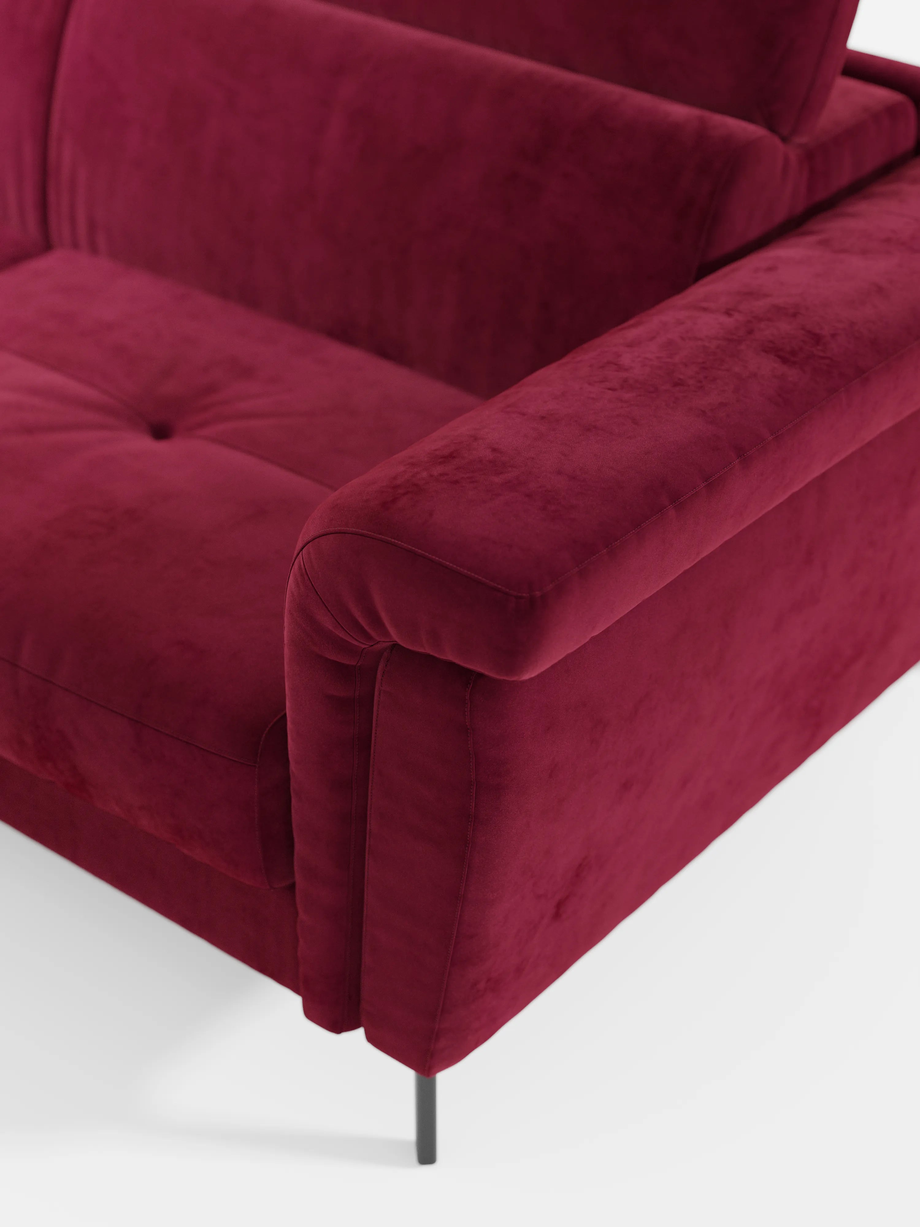 Capri canapé d'angle convertible avec Têtières Réglables et Matelas haute performance en Tissu Effet Velours Détachable T30