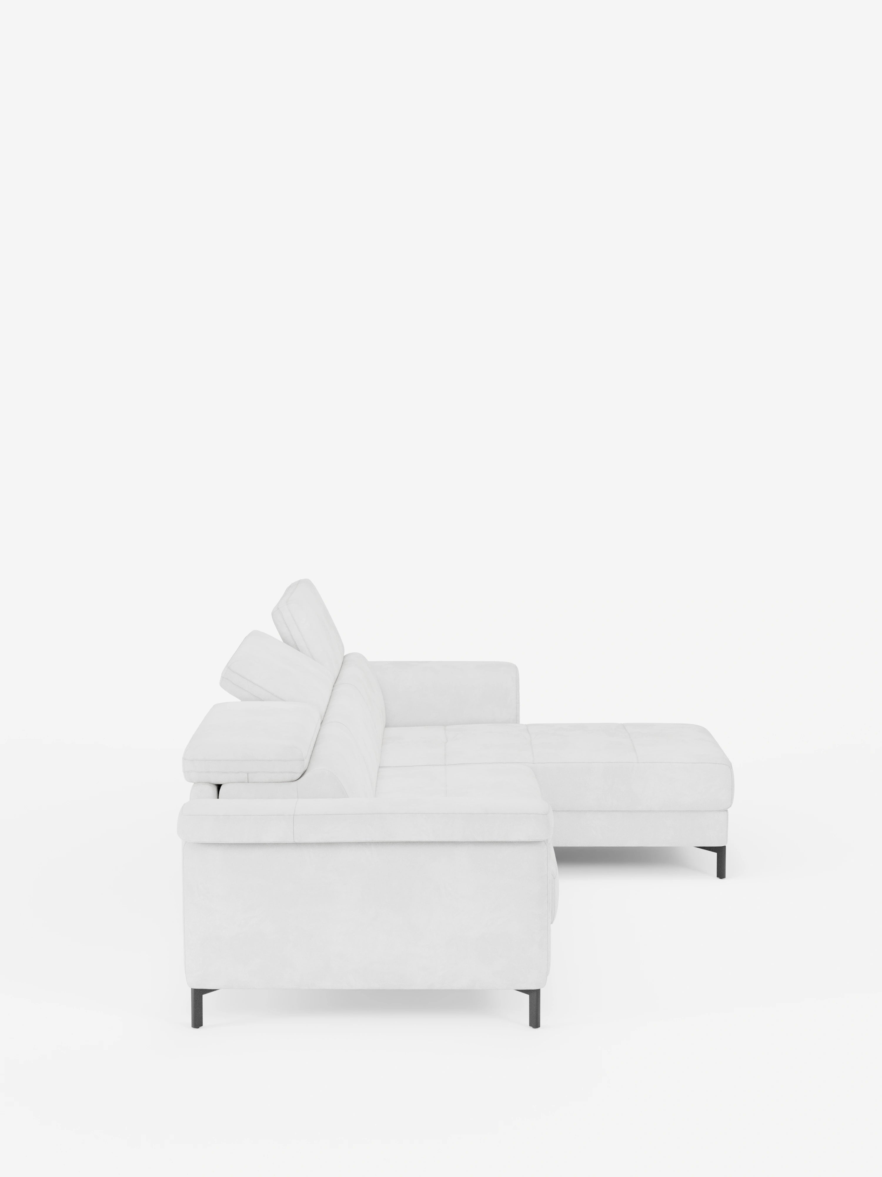 Capri canapé convertible avec méridienne coffre et têtières réglables - Tissu Effet Velours Détachable T30
