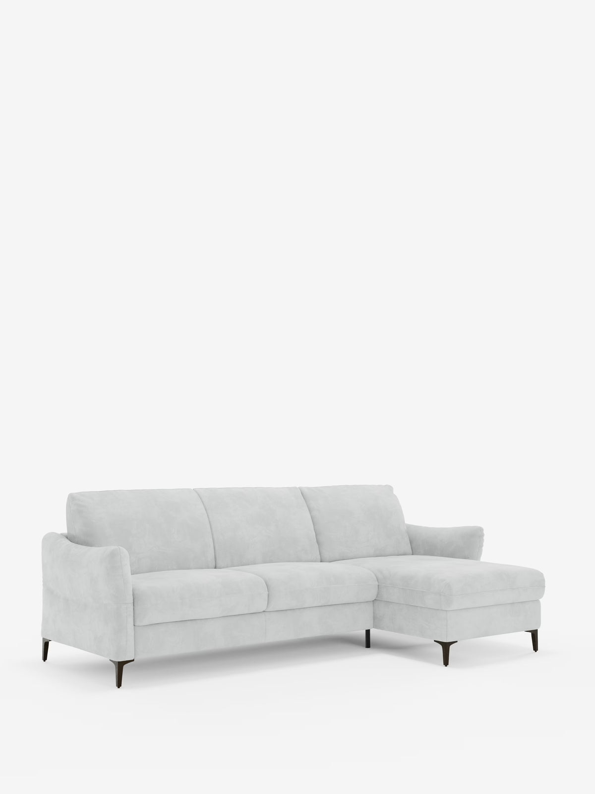 Dalia canapé-lit avec méridienne coffre de rangement et matelas de 18 cm de hauteur - pieds hauts et tissu anti-taches T30