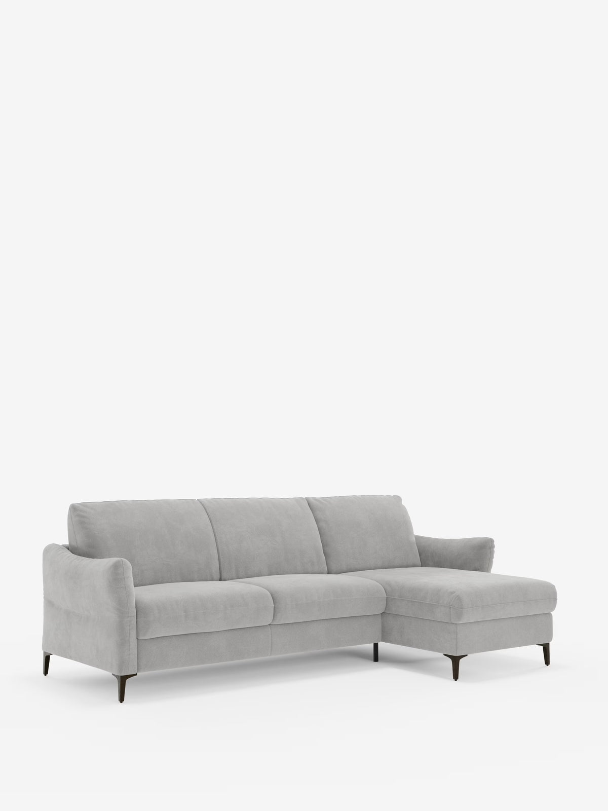 Dalia canapé-lit avec méridienne coffre de rangement et matelas de 18 cm de hauteur - pieds hauts et tissu anti-taches T30